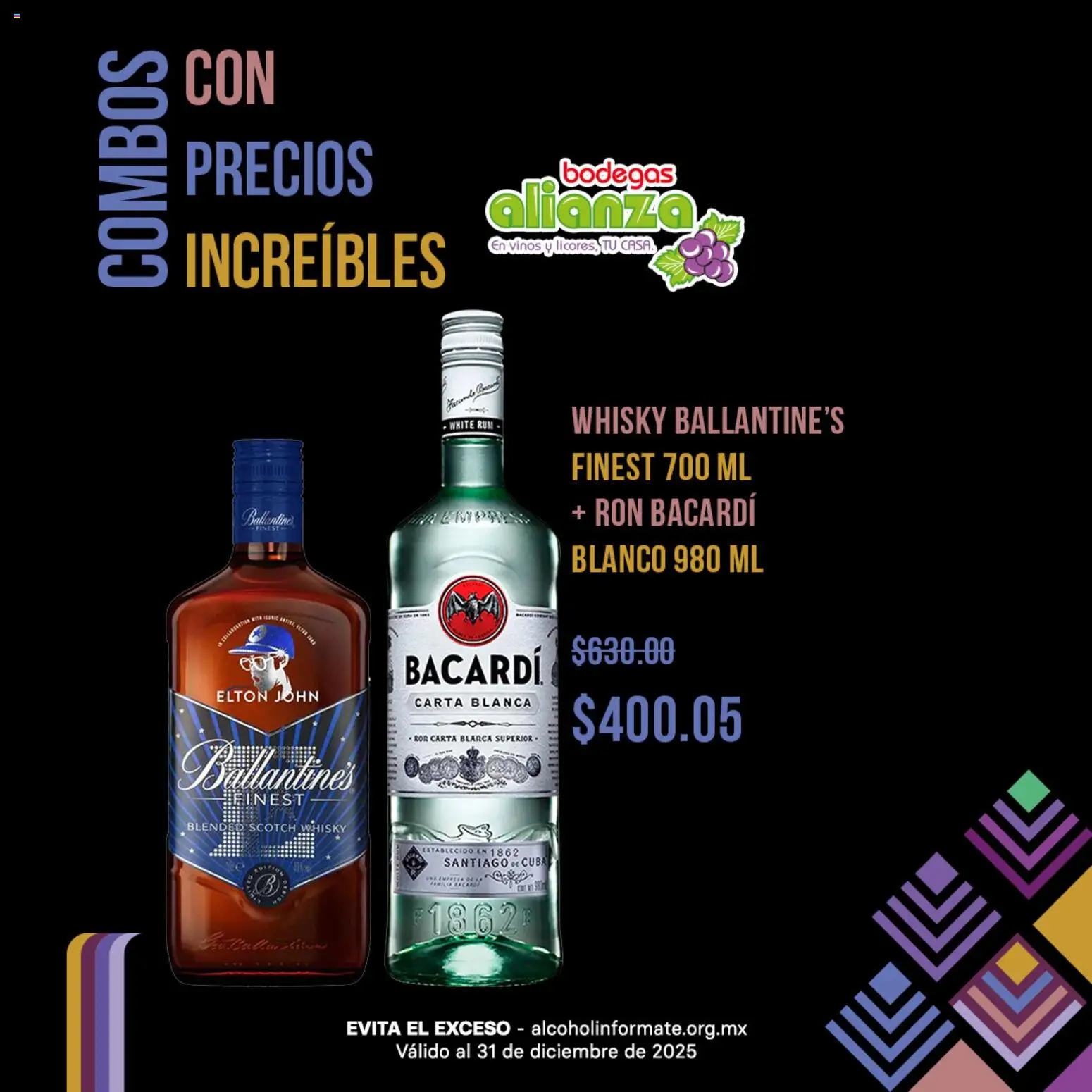 Nuevas ofertas de Bodegas Alianza válidas en toda la República Mexicana desde el 28.12.2025. ¡Encuentra las mejores ofertas en Bodegas Alianza catálogo Combos con precios increíbles! | Página: 4 | Productos: Whisky