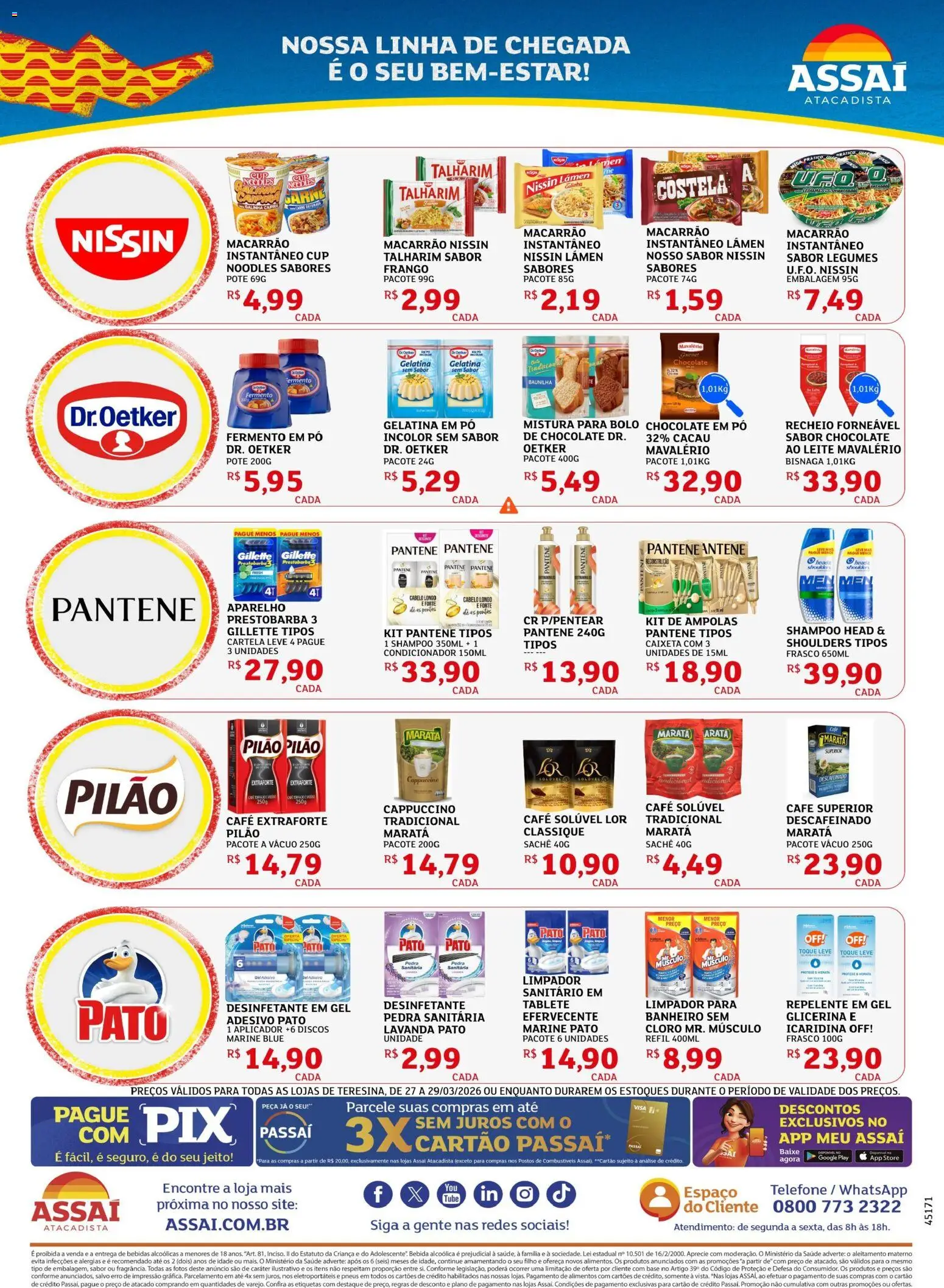 Assaí Atacadista Folheto - válido de 27.03.2026 | Página: 2 | Produtos: Condicionador, Café, Carne, Macarrão instantâneo