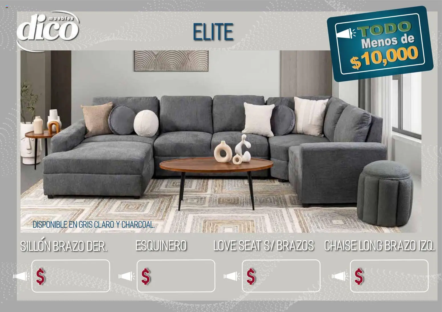 Nuevas ofertas de Muebles Dico válidas en toda la República Mexicana desde el 09.04.2026. ¡Encuentra las mejores ofertas en Muebles Dico catálogo Todo menos de 10000 Pacifico! | Página: 45 | Productos: Sillón