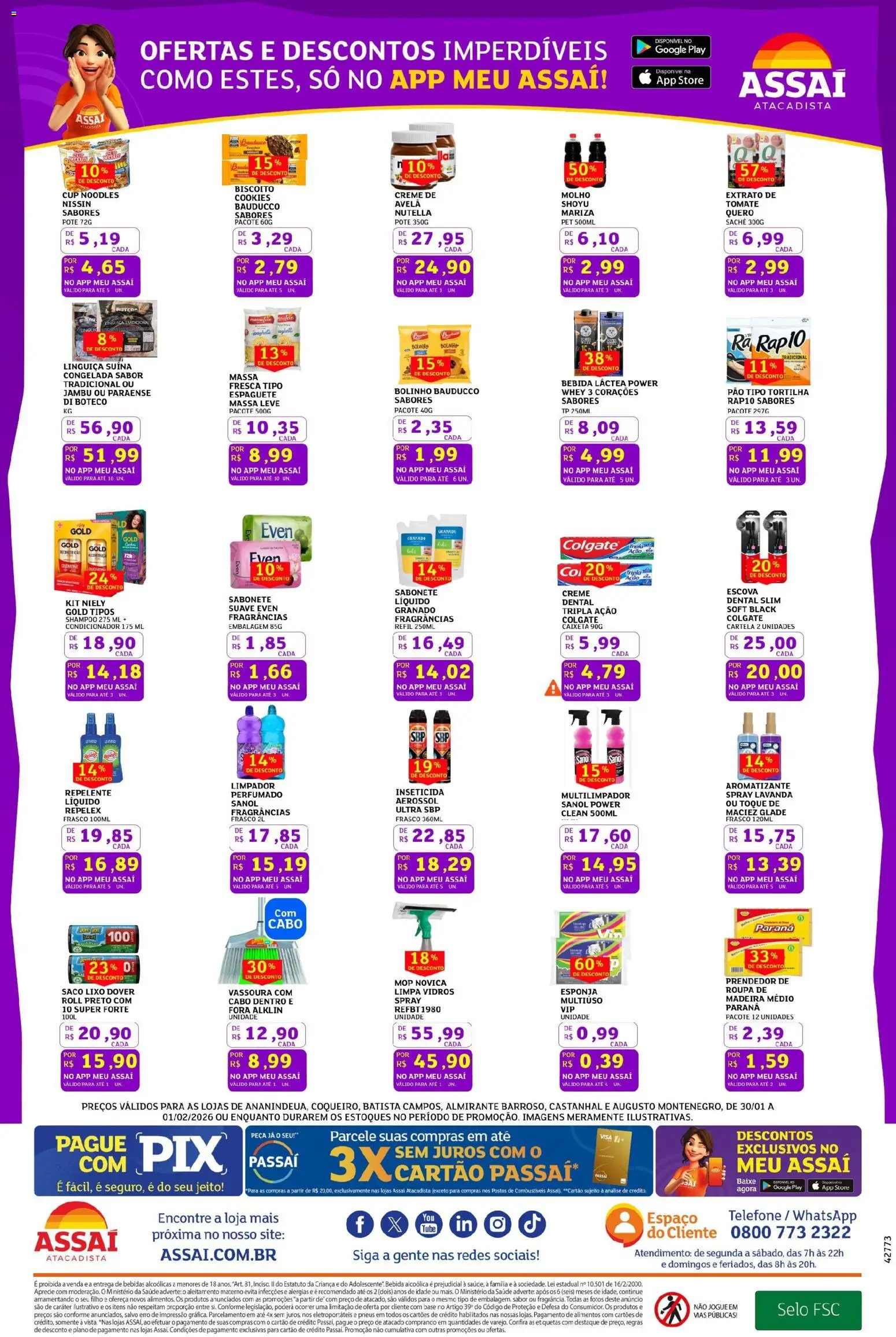 Assaí Atacadista Folheto - válido de 30.01.2026 | Página: 3 | Produtos: Mop, Esponja, Pão, Bebida