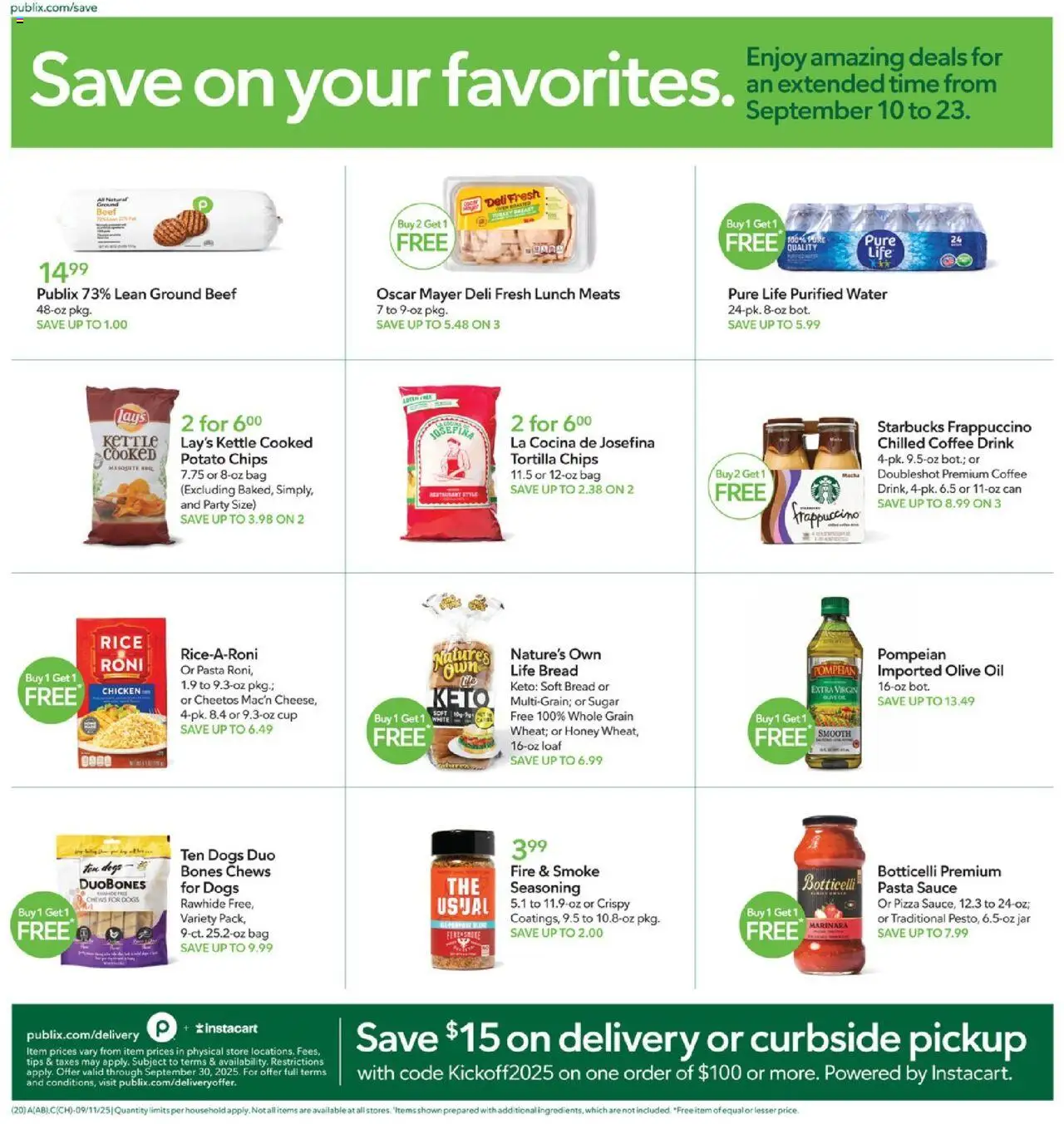 Publix Weekly Ad - valid from 17.09.2025 | Page: 17 | Products: Bread, Pizza, Sauce, Bag