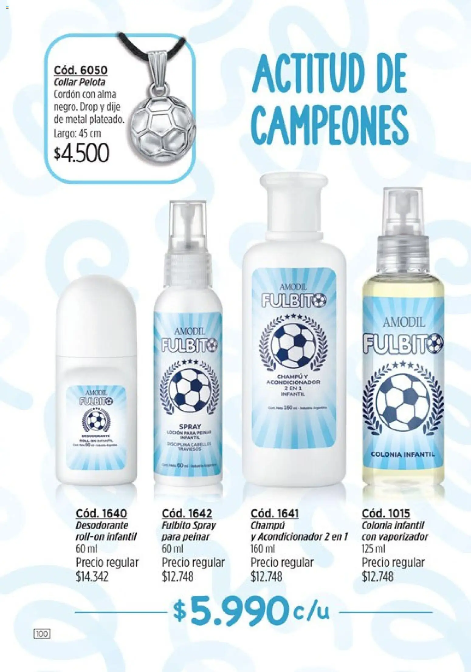Catálogo Amodil Campaña 4 │ válido desde el 01.03.2026 | Página: 100 | Productos: Collar, Dije, Acondicionador, Pelota
