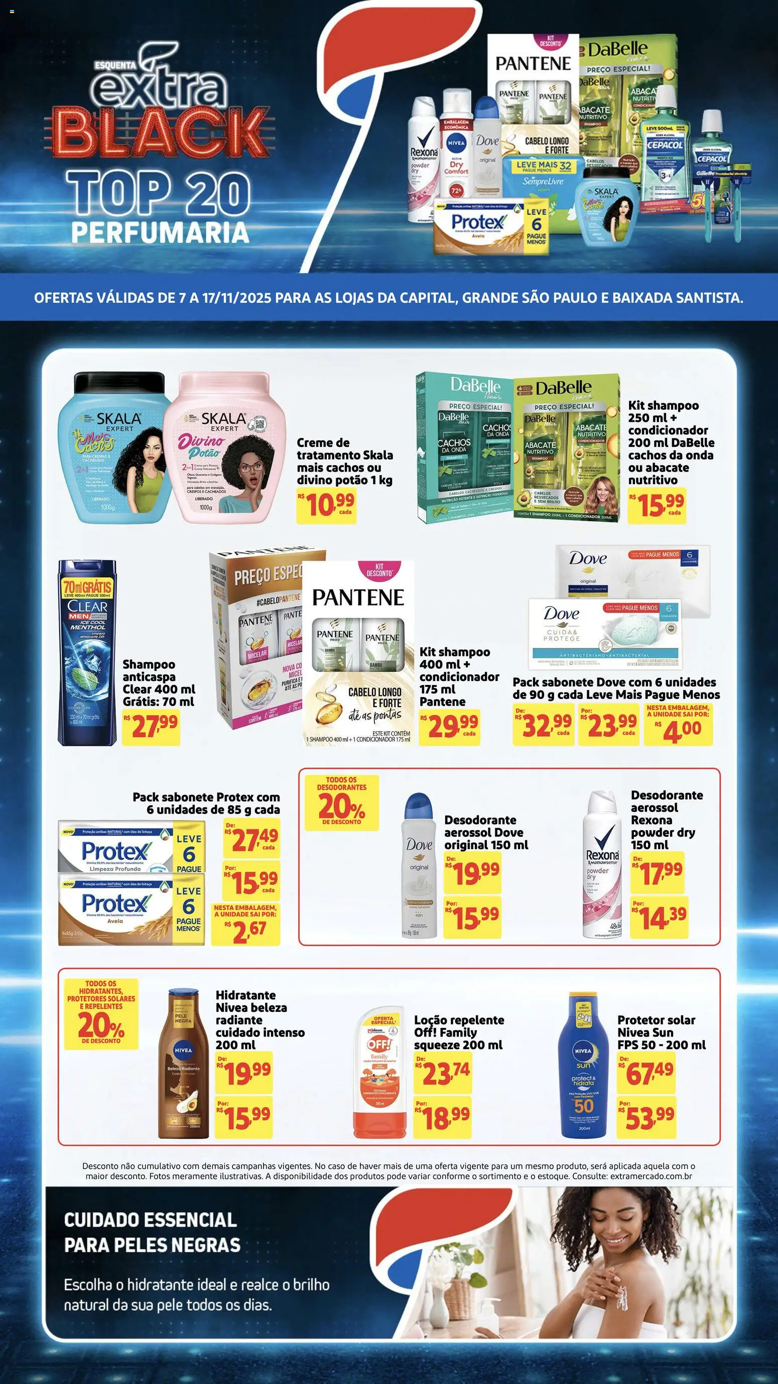 Extra Folheto - válido de 07.11.2025 | Página: 1 | Produtos: Condicionador, Protetor solar, Óleo, Rexona