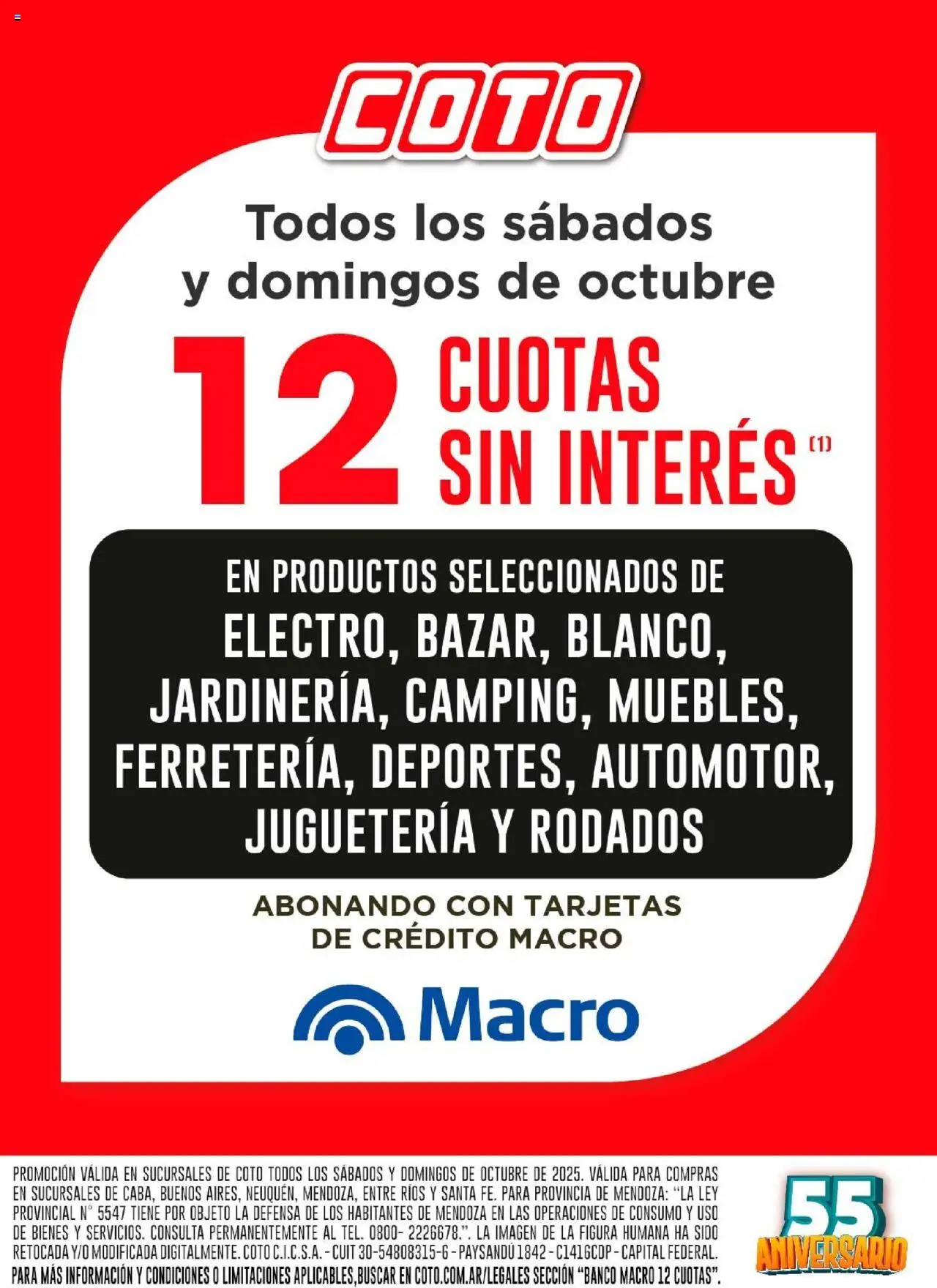 Coto - Banco Macro Octubre │ válido desde el 01.10.2025 | Página: 1 | Productos: Banco