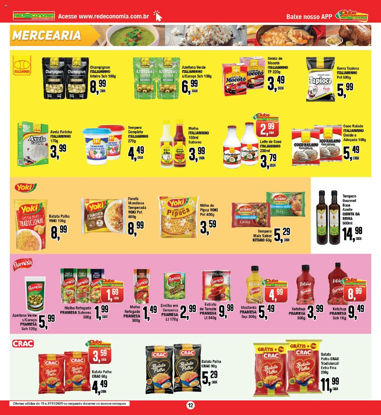 RedEconomia Folheto - válido de 19.11.2025 | Página: 12 | Produtos: Pimenta, Base, Batata palha, Farofa
