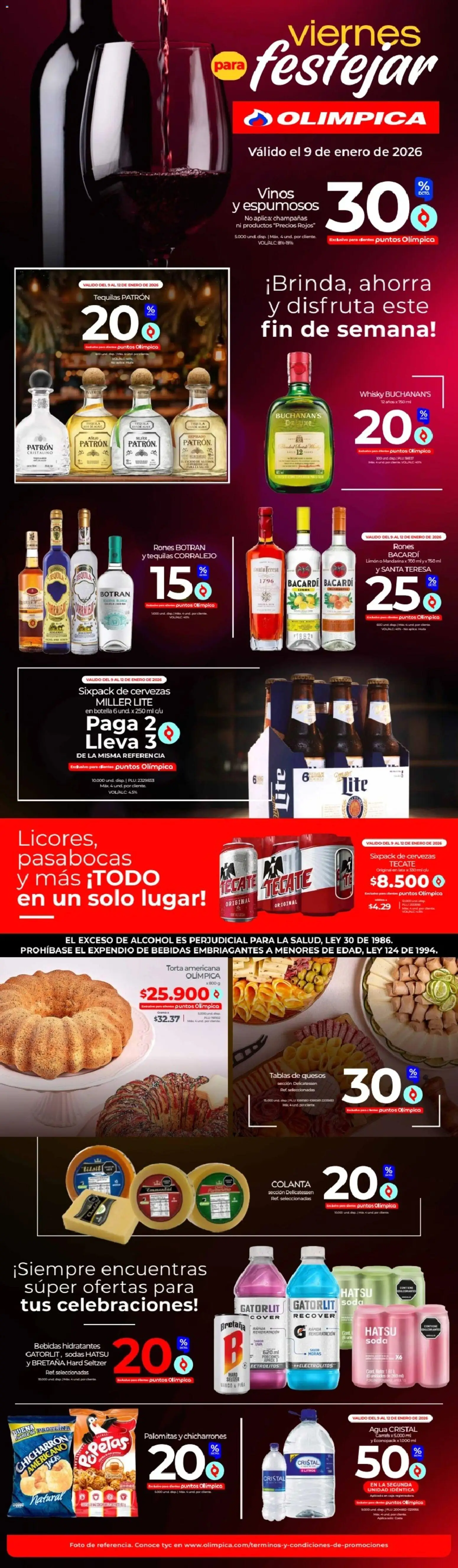 Olímpica revista - valida desde el 09.01.2026 | Página: 1 | Productos: Botella, Soda, Mango, Pan