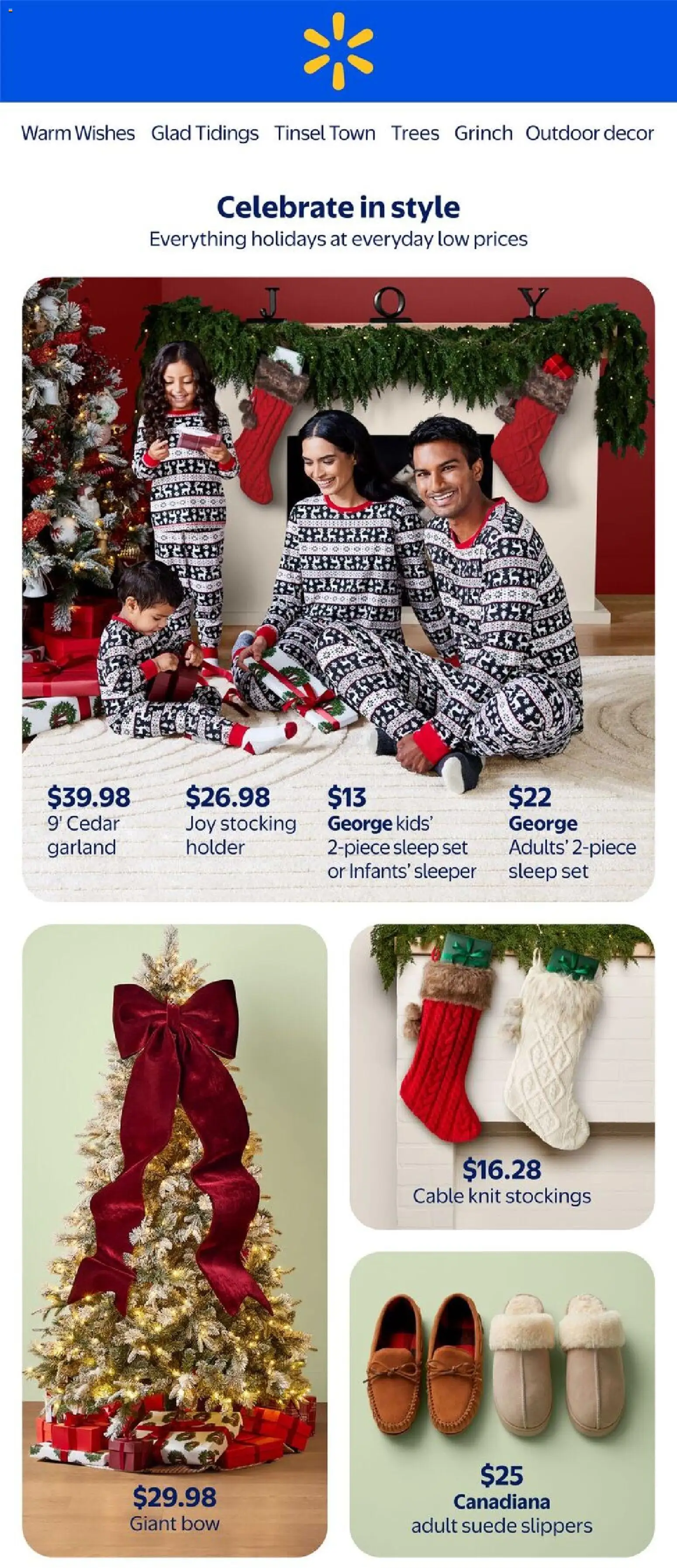 Walmart flyer valid from 30.10.2025 | Page: 1 | Products: Slippers, Cable
