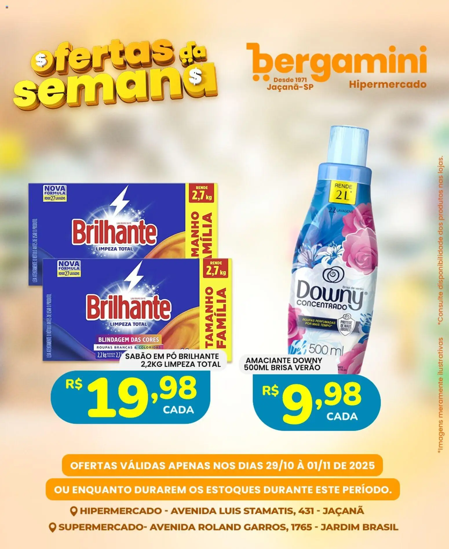 Supermercado Bergamini Folheto - válido de 29.10.2025 | Página: 8 | Produtos: Pó, Sabão em pó, Roupas, Amaciante