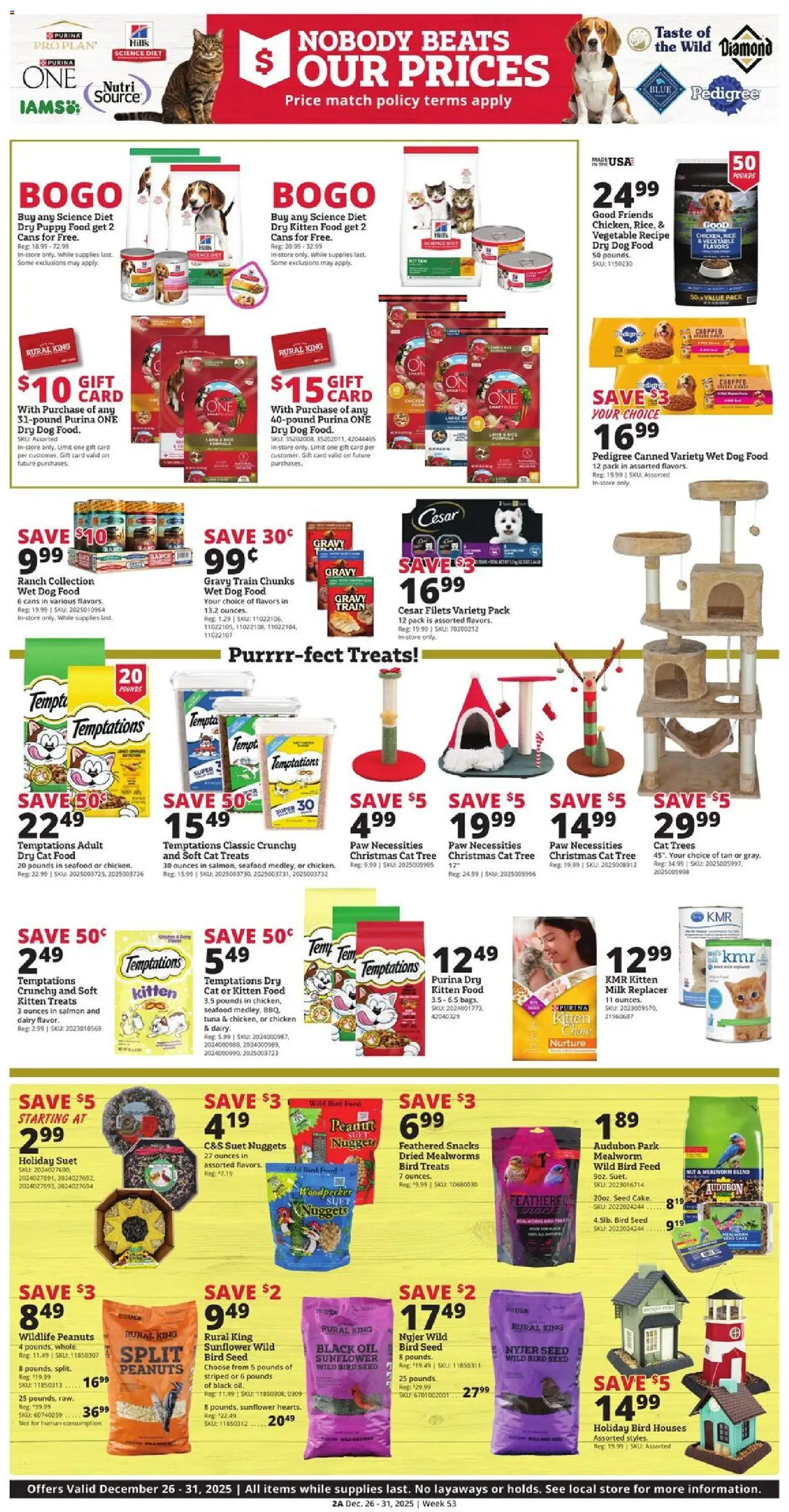 Rural King Weekly Ad - valid from 25.12.2025 | Page: 4 | Products: Dog Food, Cat Food, Milk, Oil
