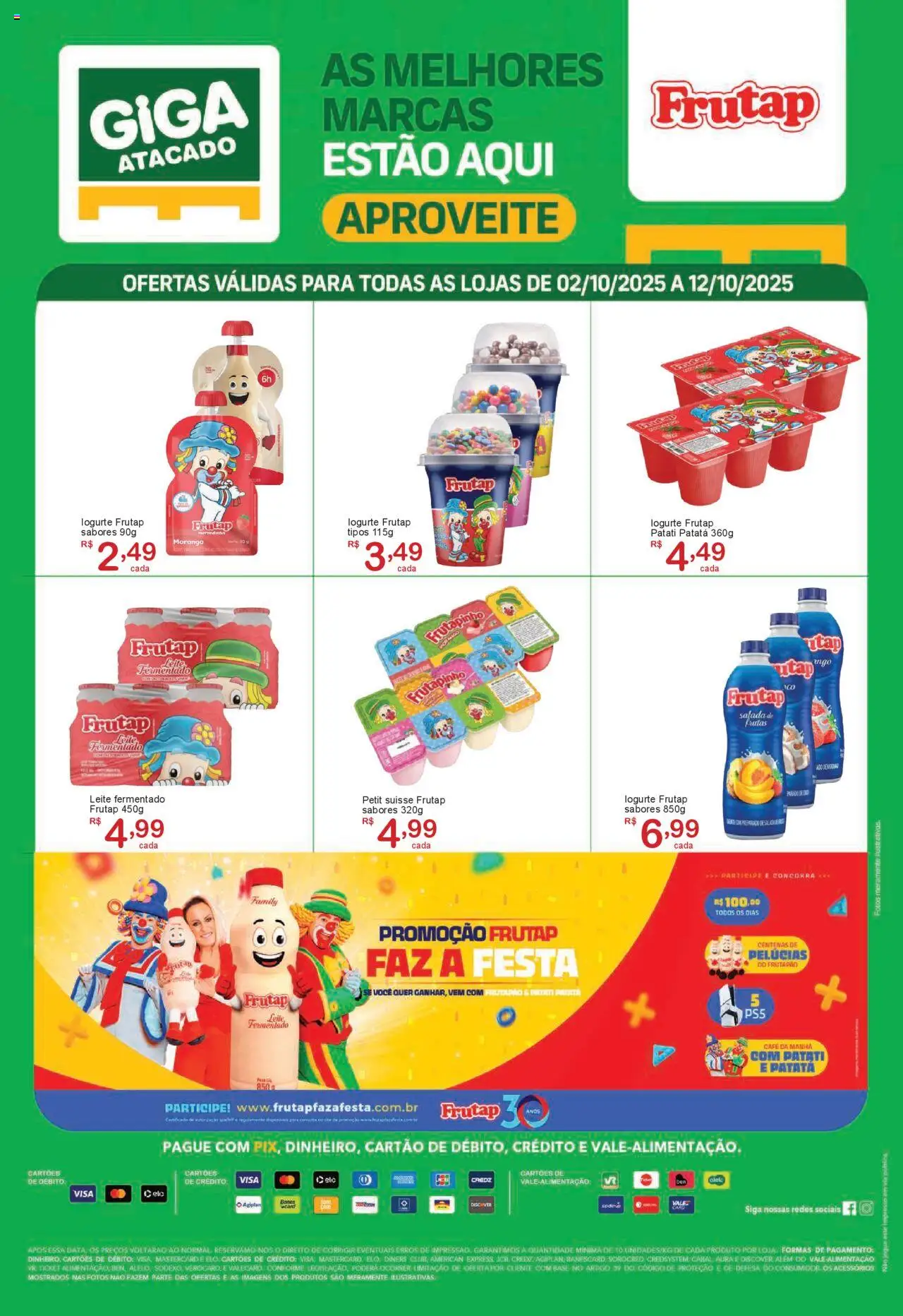 GIGA Atacado Folheto - válido de 02.10.2025 | Página: 1 | Produtos: Leite, Base, Salada, Leite fermentado