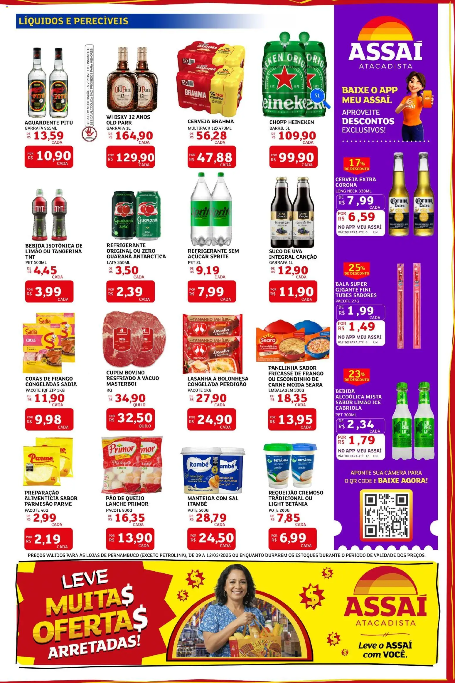 Assaí Atacadista Folheto - válido de 09.03.2026 | Página: 3 | Produtos: Suco, Parmesão, Açúcar, Câmera