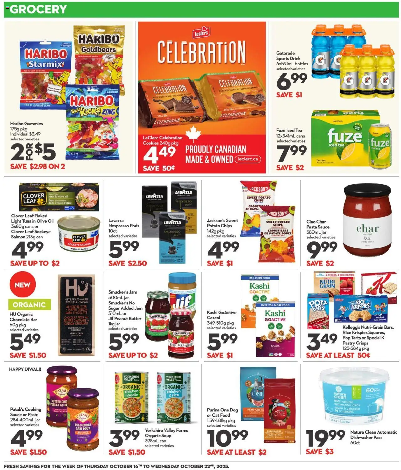 Longo's flyer valid from 16.10.2025 | Page: 8 | Products: Tea, Pasta, Milk, Chocolate