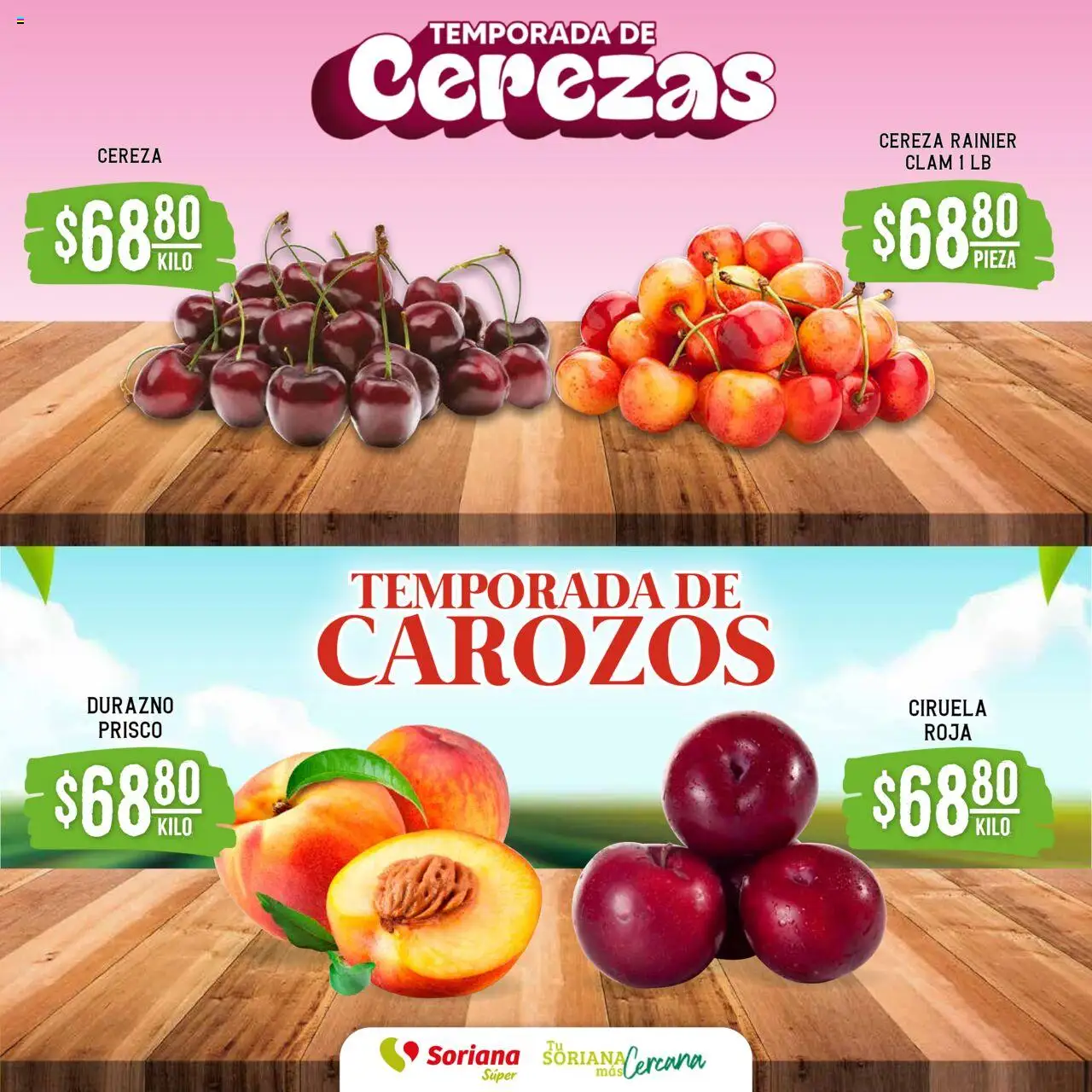 Nuevas ofertas de Soriana válidas en toda la República Mexicana desde el 29.07.2025. ¡Encuentra las mejores ofertas en Soriana - Martes y Miércoles del Campo Súper: Saltillo! | Página: 3 | Productos: Durazno, Cerezas