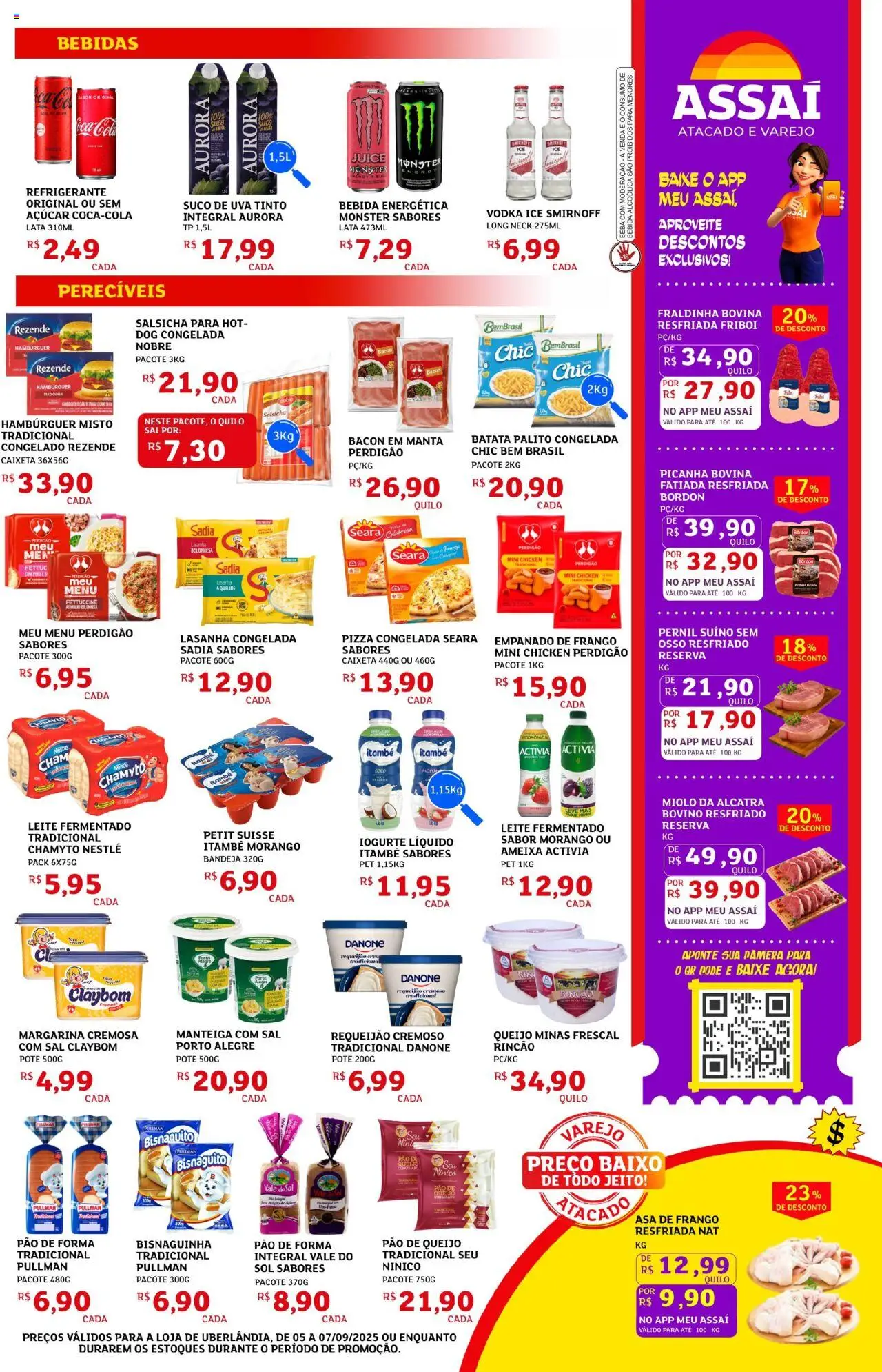 Assaí Atacadista Folheto - válido de 05.09.2025 | Página: 3 | Produtos: Asa de frango, Iogurte, Requeijão, Pão de queijo