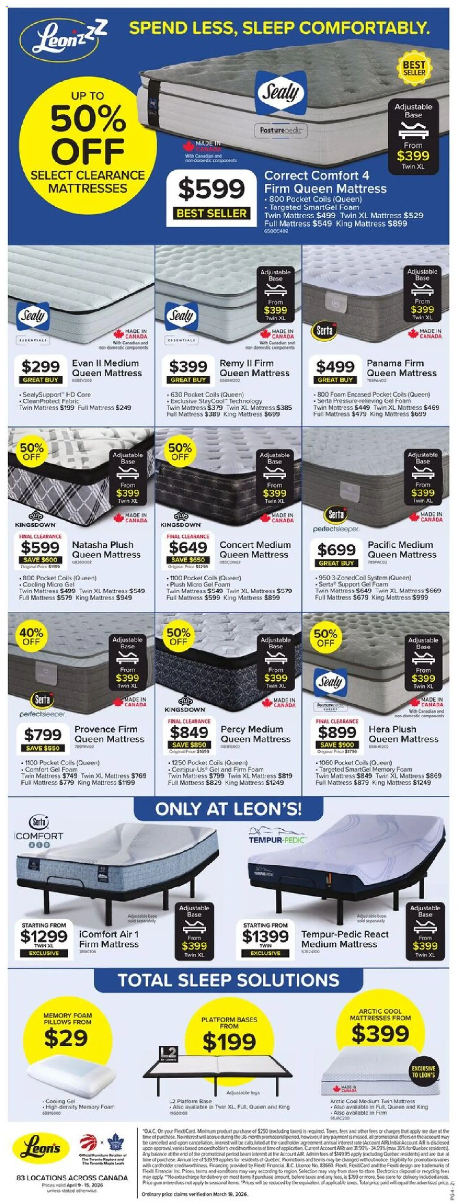 Leon's flyer valid from 09.04.2026 | Page: 4 | Products: Stove, Mattress, Apples