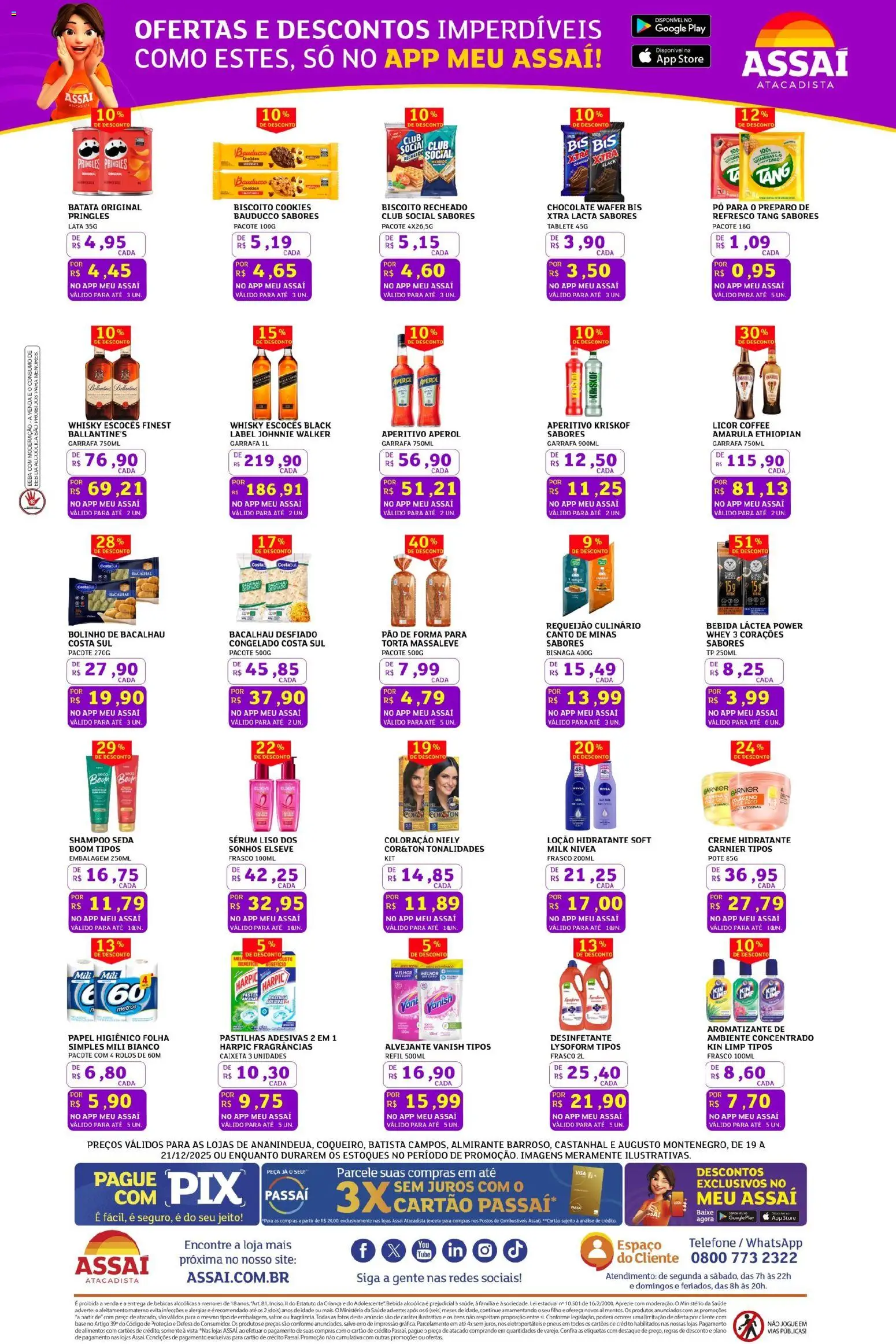 Assaí Atacadista Folheto - válido de 19.12.2025 | Página: 3 | Produtos: Alvejante, Whisky, Bebida, Cookies