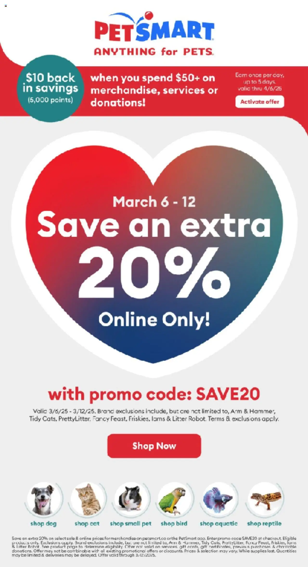 Petsmart flyer from Mar 6, 2025 > online preview