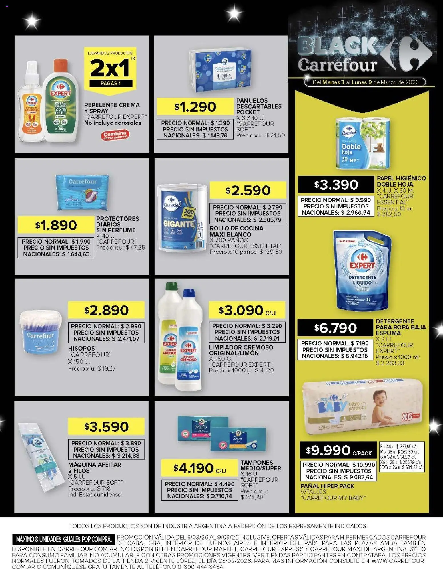 Carrefour ofertas │ válido desde el 03.03.2026 | Página: 51 | Productos: Tampones, Repelente, Detergente, Espuma