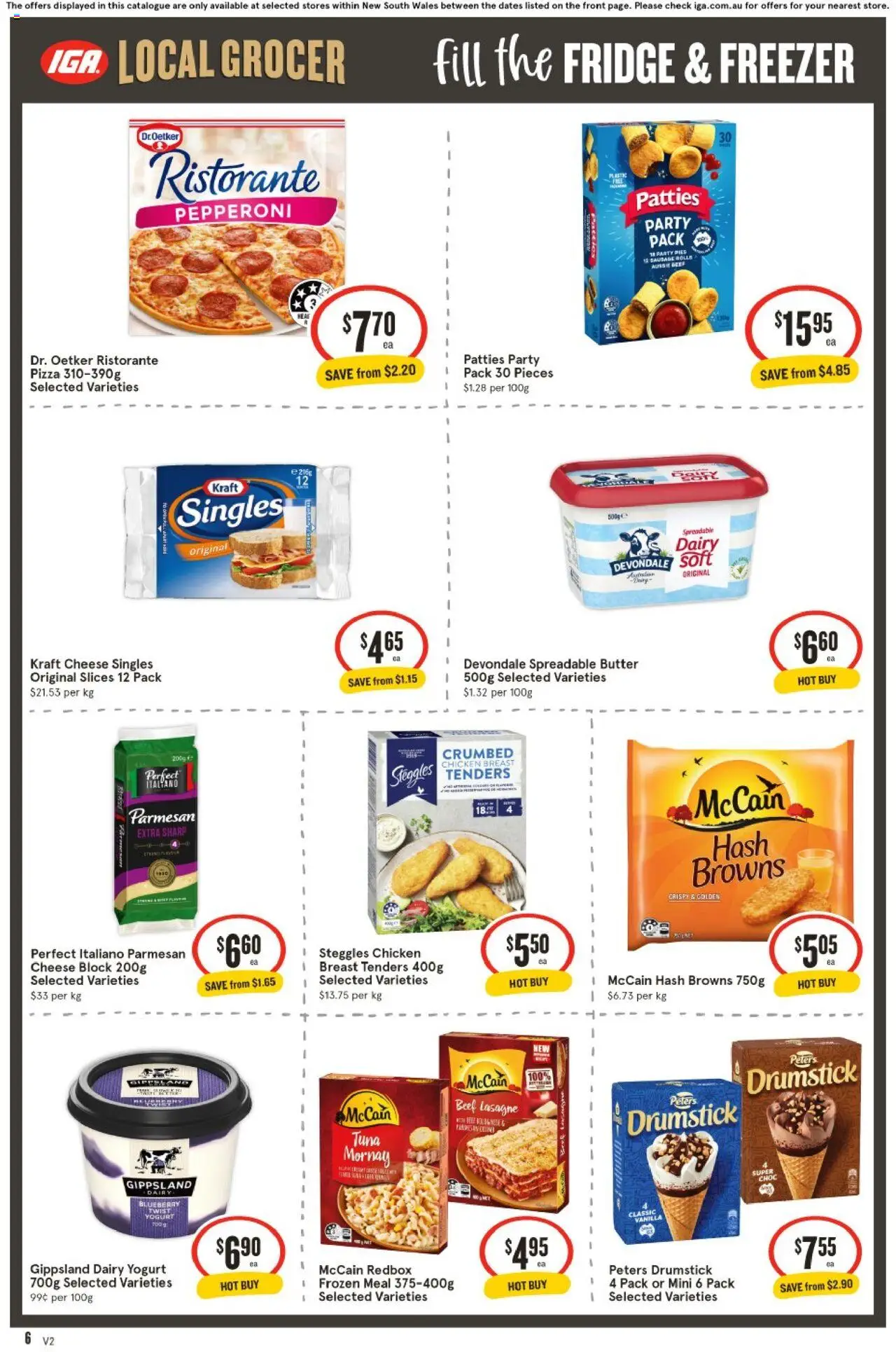 IGA catalogue - valid from 03.09.2025 | Page: 6 | Products: Butter, Cheese, Pies, Fridge