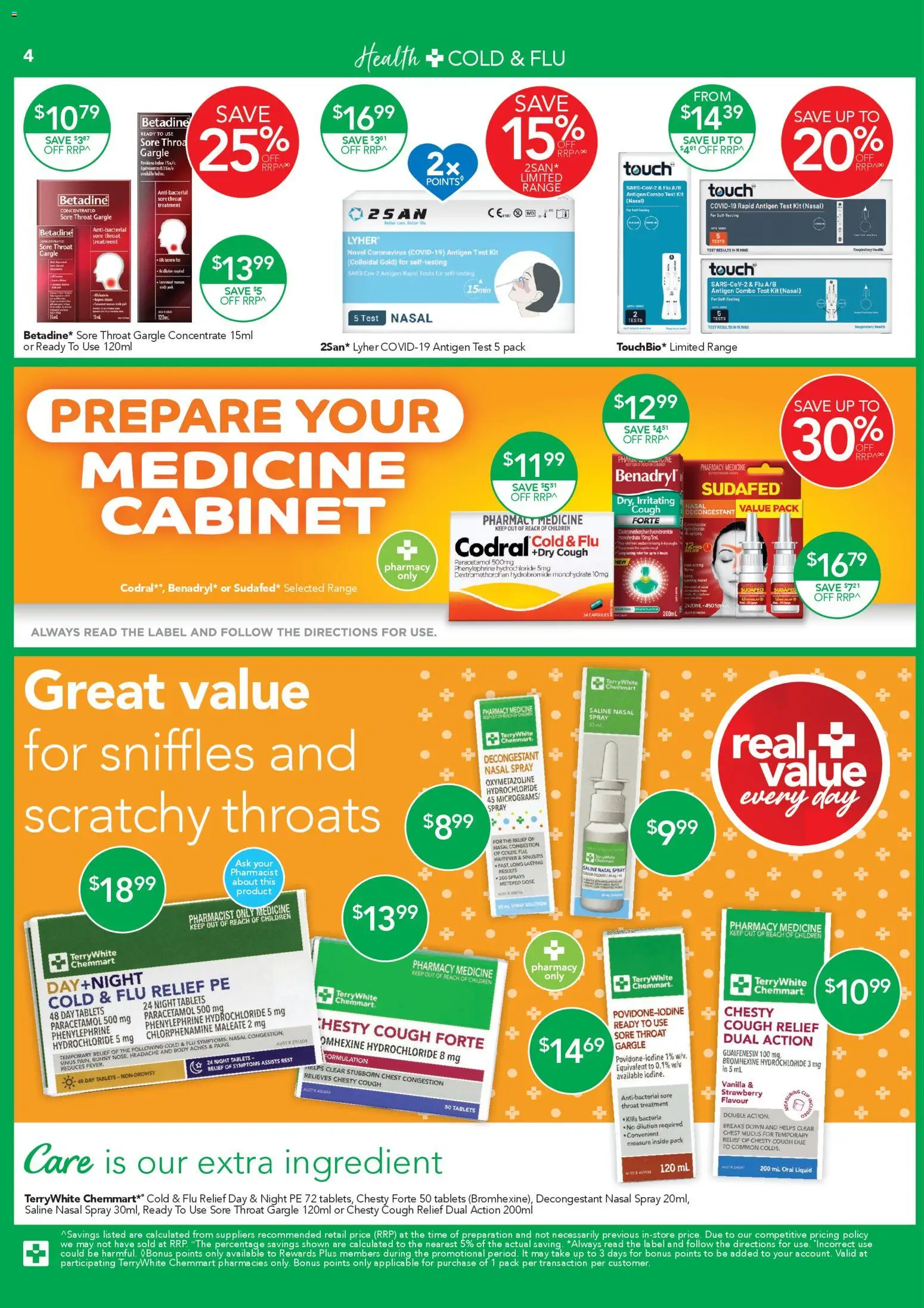 Terry White catalogue - valid from 05.03.2026 | Page: 4 | Products: Cabinet, Nasal spray, Sinus, Tablets