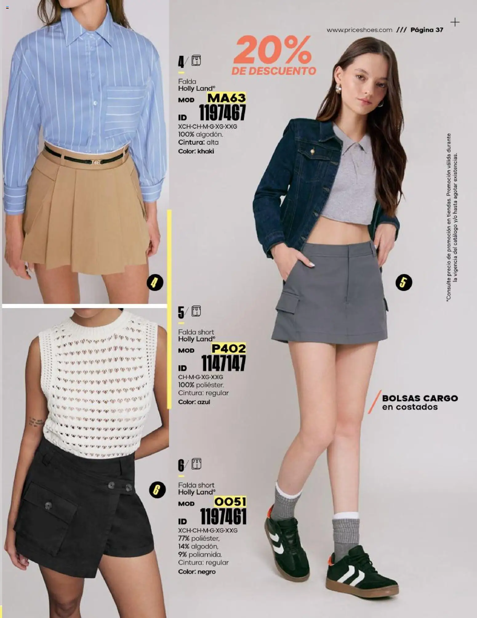 Nuevas ofertas de Price Shoes válidas en toda la República Mexicana desde el 23.01.2026. ¡Encuentra las mejores ofertas en Price Shoes catálogo Oportunidades! | Página: 37 | Productos: Falda, Short