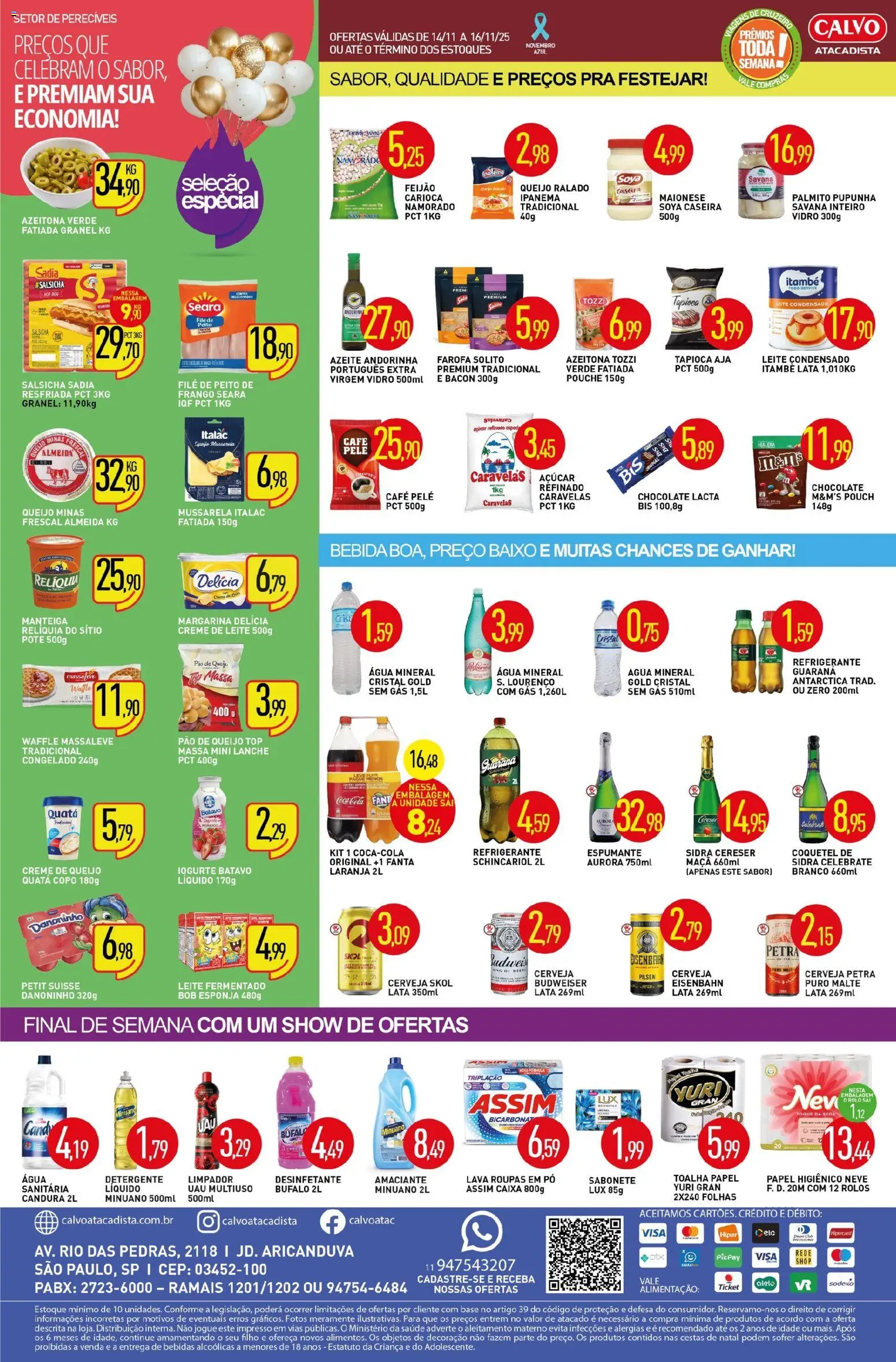 Calvo Atacadista Folheto - válido de 14.11.2025 | Página: 2 | Produtos: Pão, Cerveja, Creme, Mussarela