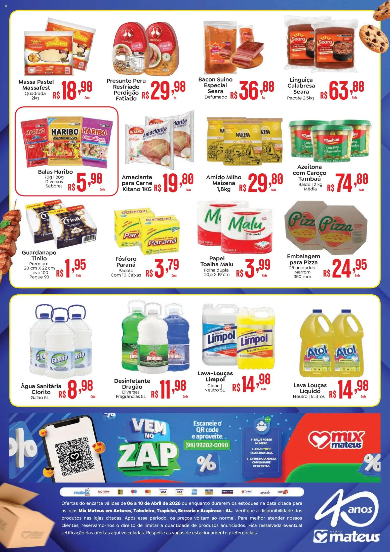 Mateus Folheto - válido de 06.04.2026 | Página: 2 | Produtos: Fósforo, Massa, Amaciante, Desinfetante