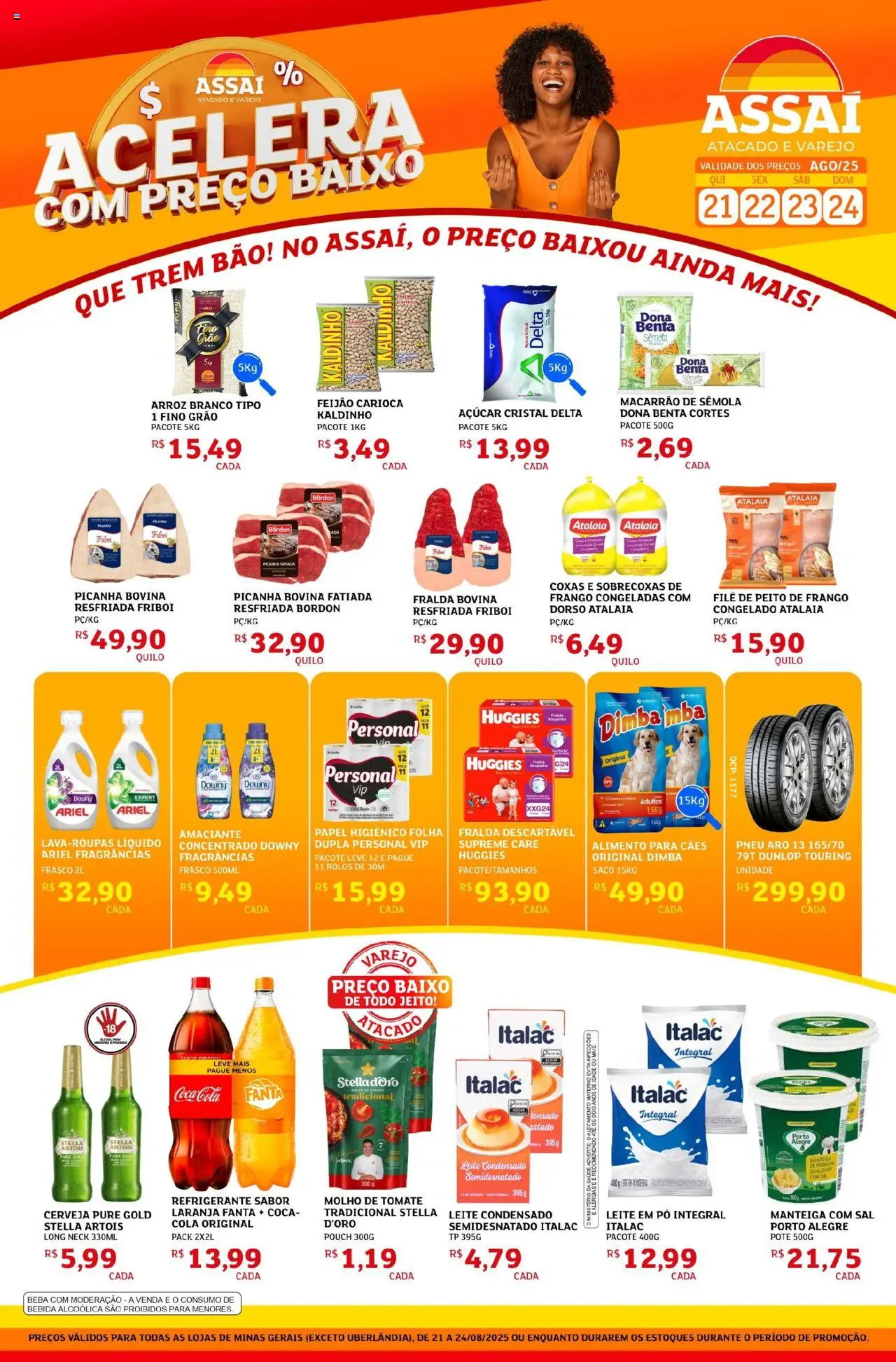 Assaí Atacadista Folheto - válido de 21.08.2025 | Página: 1 | Produtos: Pó, Ariel, Leite, Leite condensado