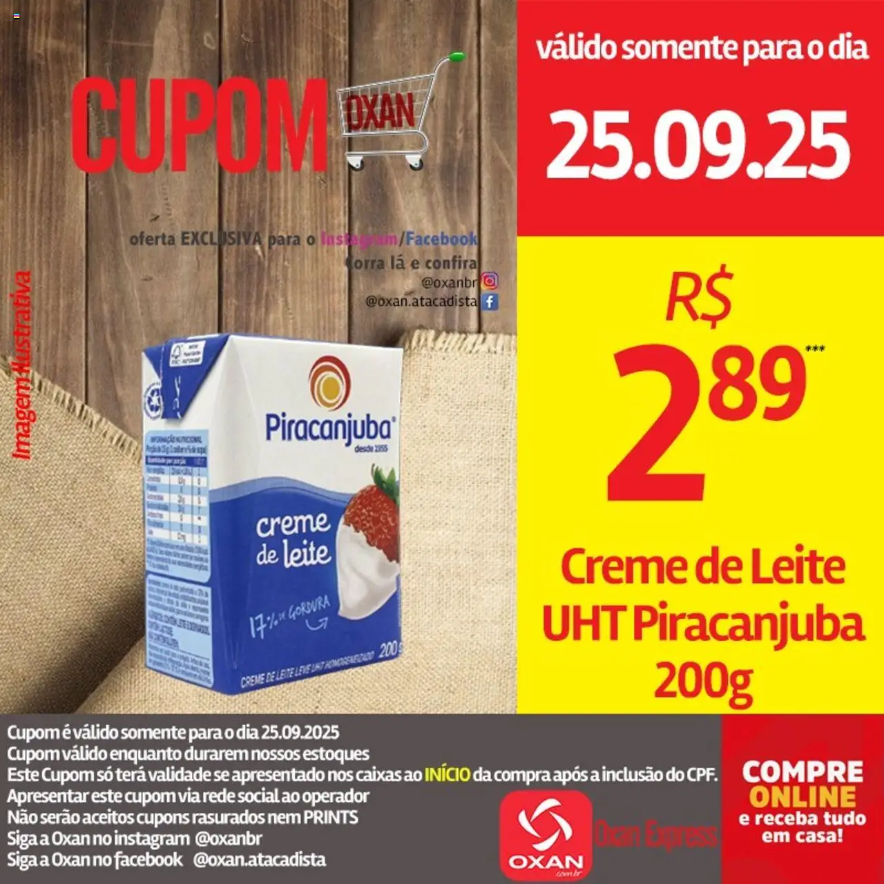 Oxan Atacadista Folheto - válido de 25.09.2025 | Página: 25 | Produtos: Leite, Creme, Creme de leite