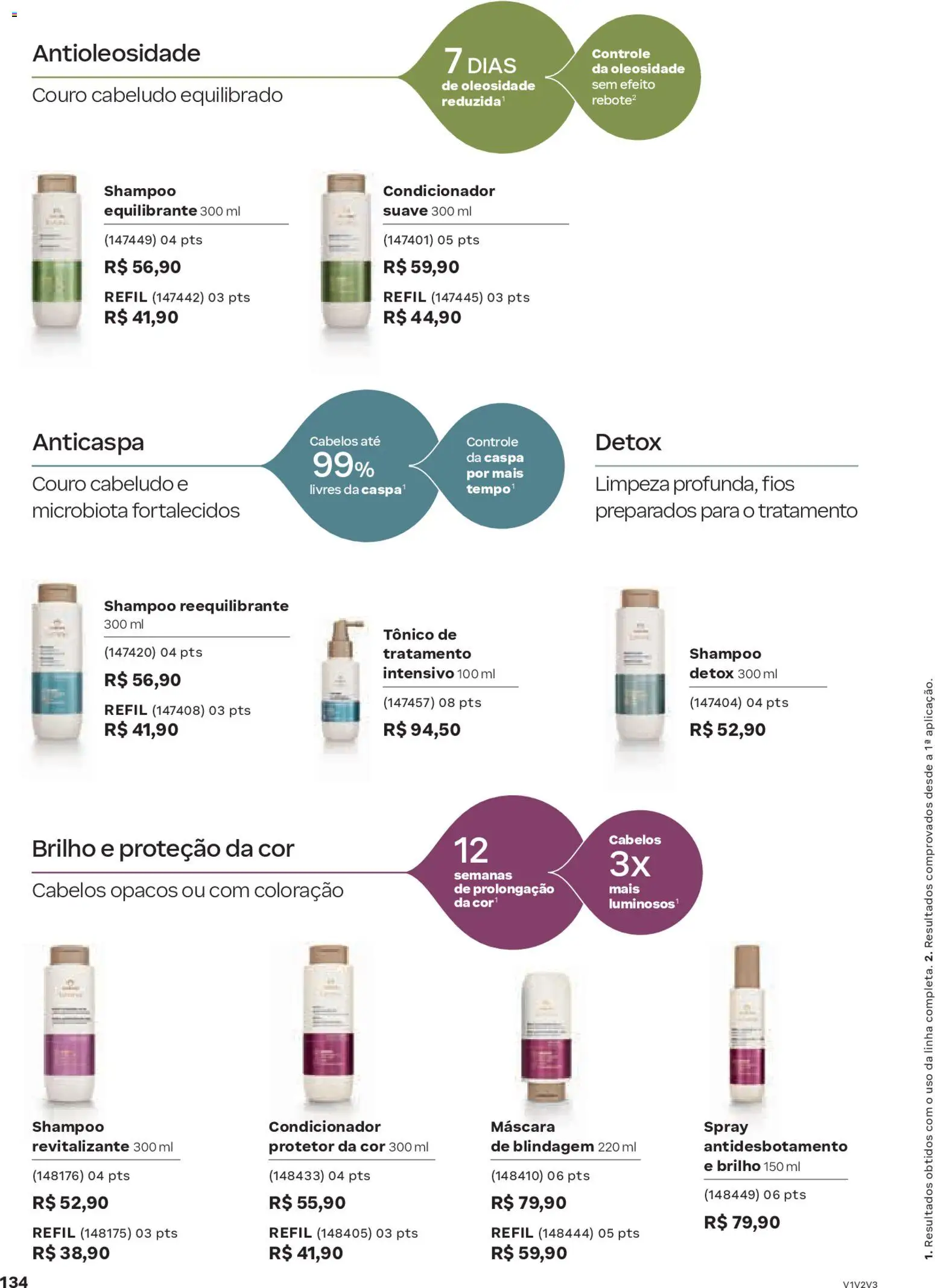 Natura Folheto - válido de 13.01.2026 | Página: 134 | Produtos: Shampoo, Tônico, Condicionador