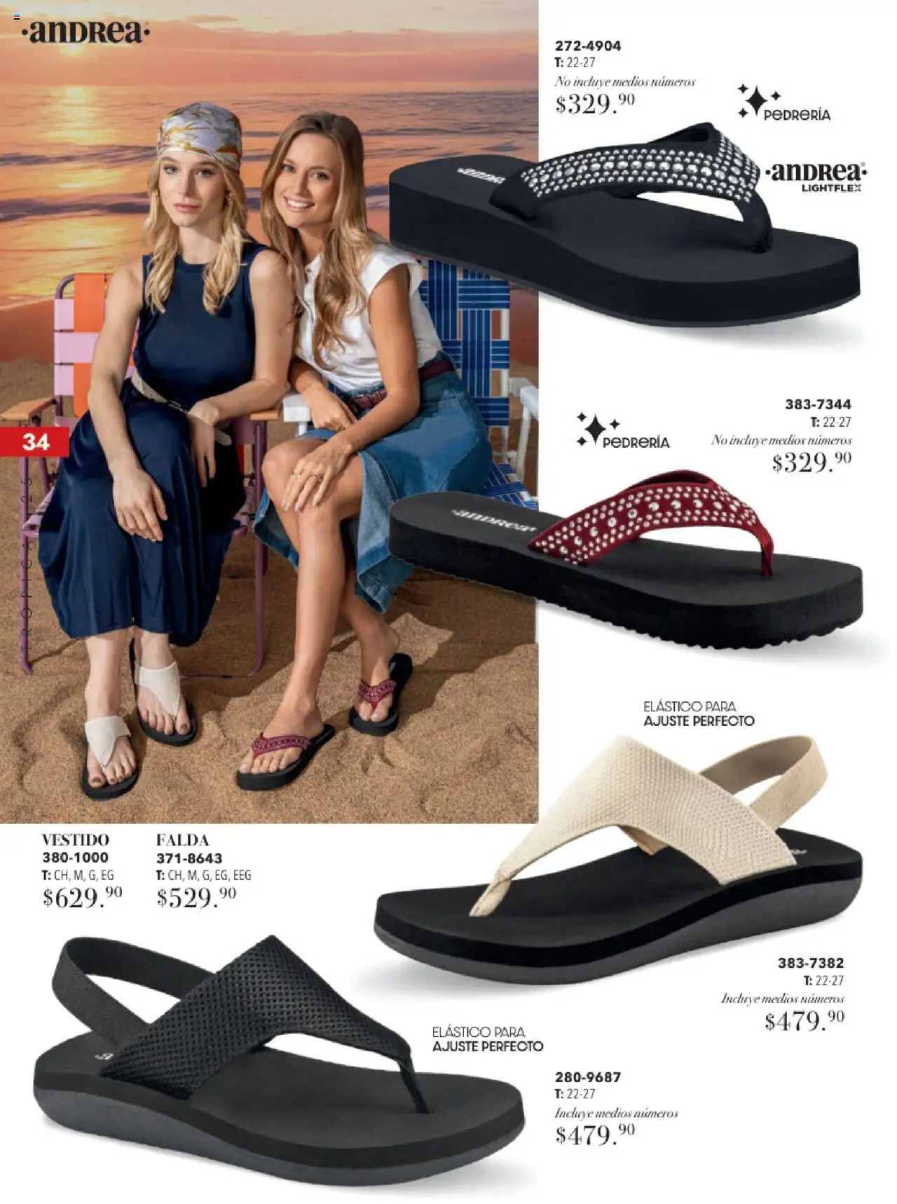 Nuevas ofertas de Andrea válidas en toda la República Mexicana desde el 17.08.2025. ¡Encuentra las mejores ofertas en Andrea - Catálogo Tropical Otoño / Invierno! | Página: 34 | Productos: Vestido, Falda