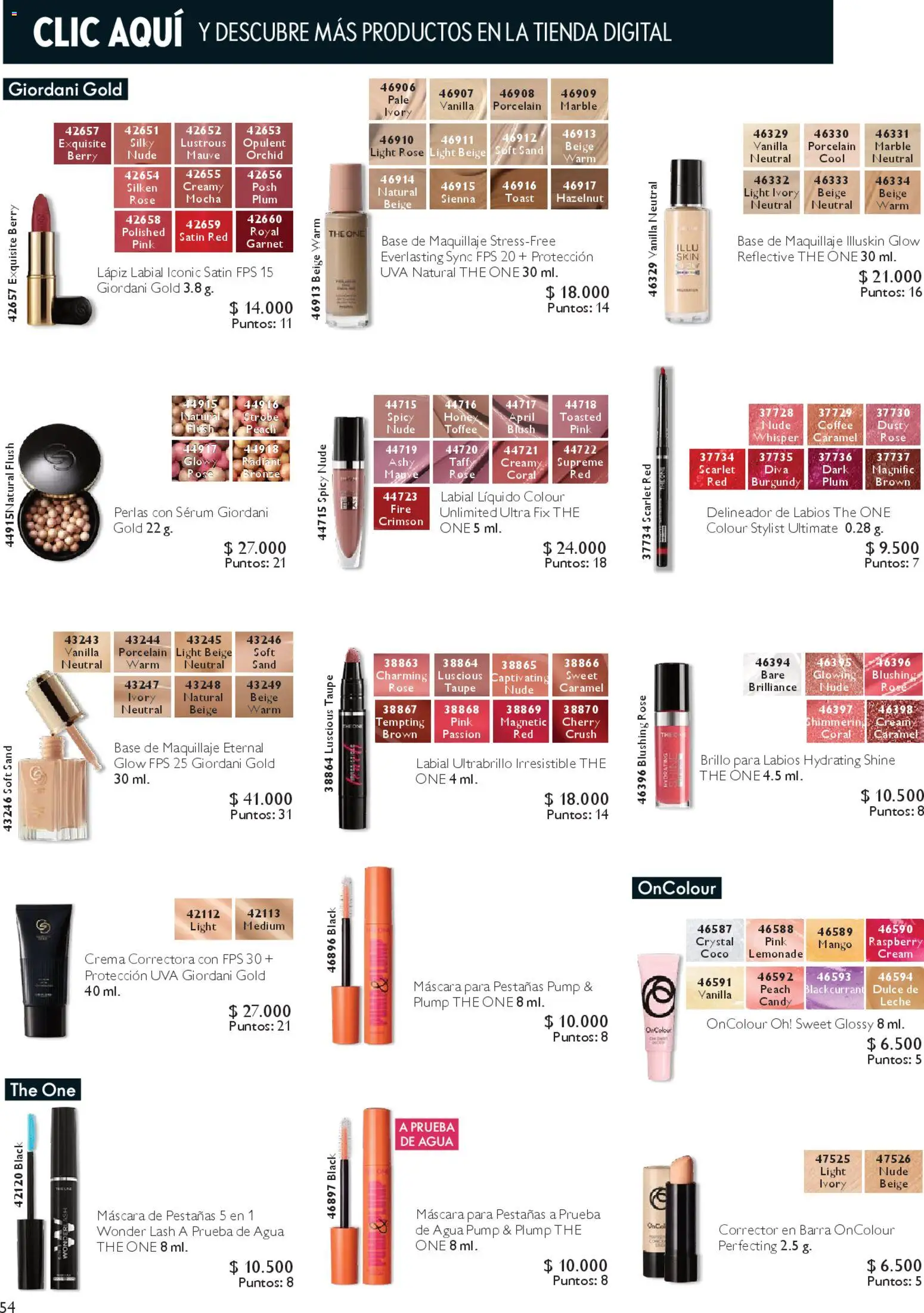 Oriflame ofertas  │ válido desde el 28.03.2026 | Página: 54 | Productos: Uva, Lápiz labial, Leche, Base de maquillaje