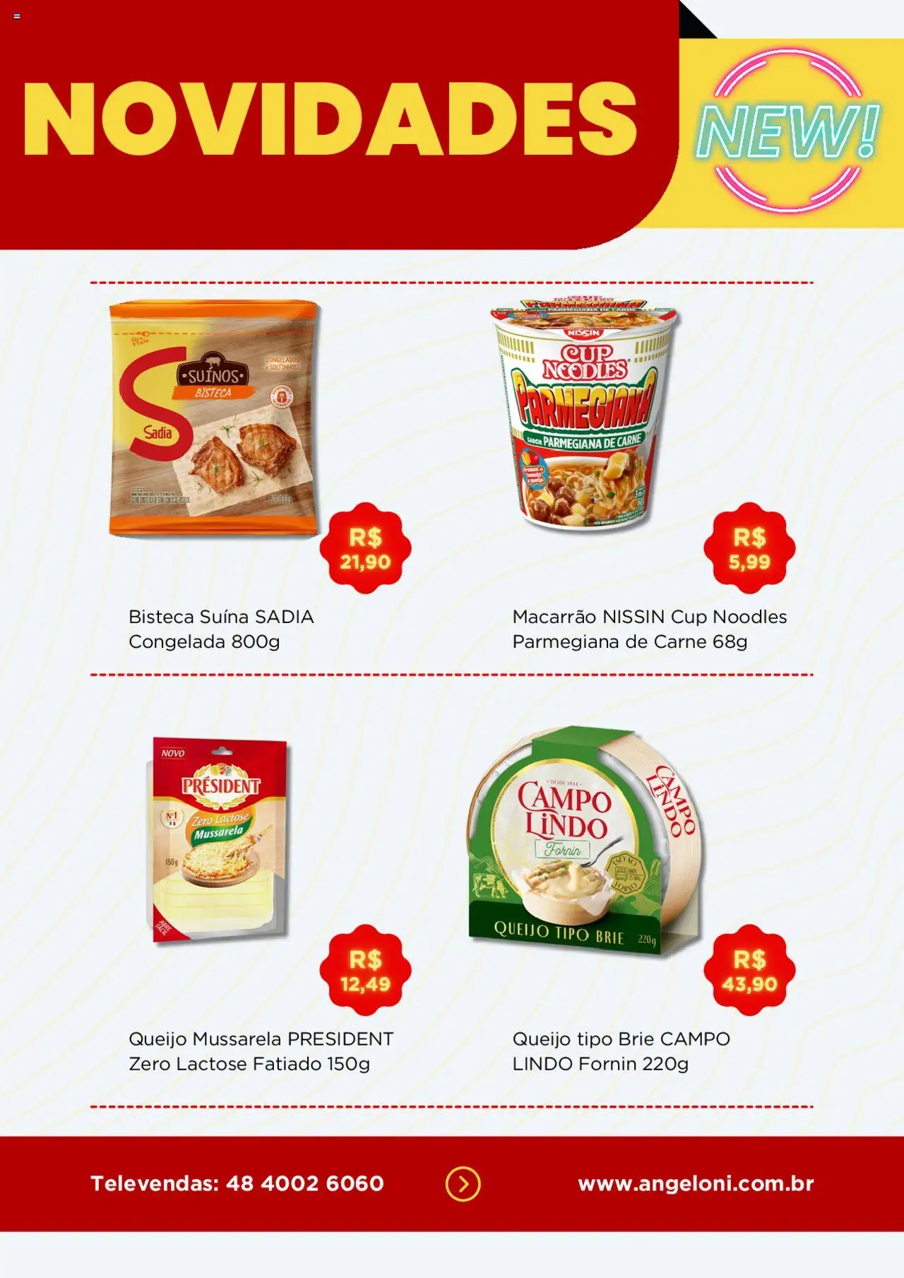 Angeloni Folheto - válido de 07.08.2025 | Página: 5 | Produtos: Queijo, Macarrão, Carne, Mussarela