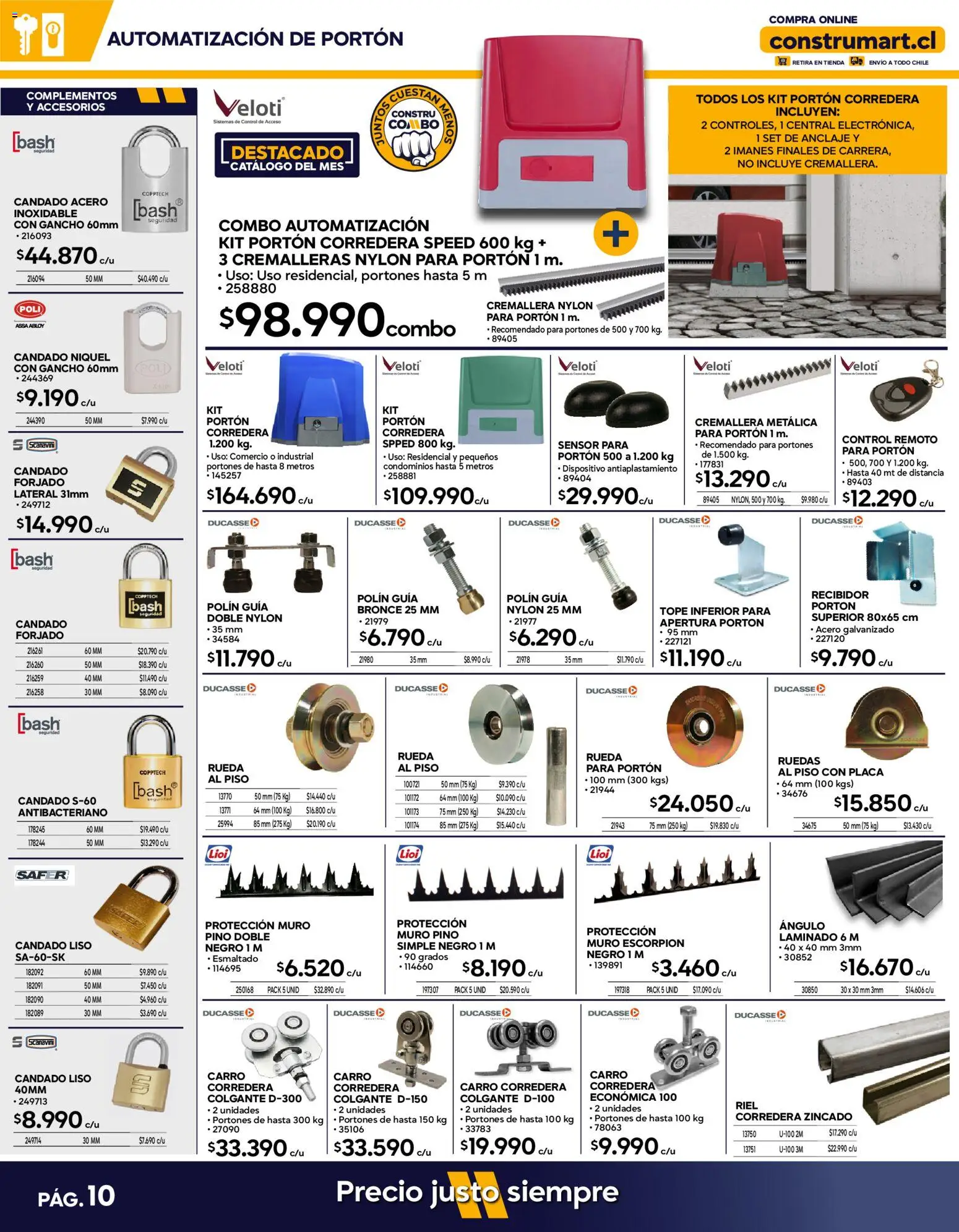 Construmart Ofertas │ válido desde el 01.03.2026 | Página: 10 | Productos: Control remoto, Riel, Recibidor, Candado