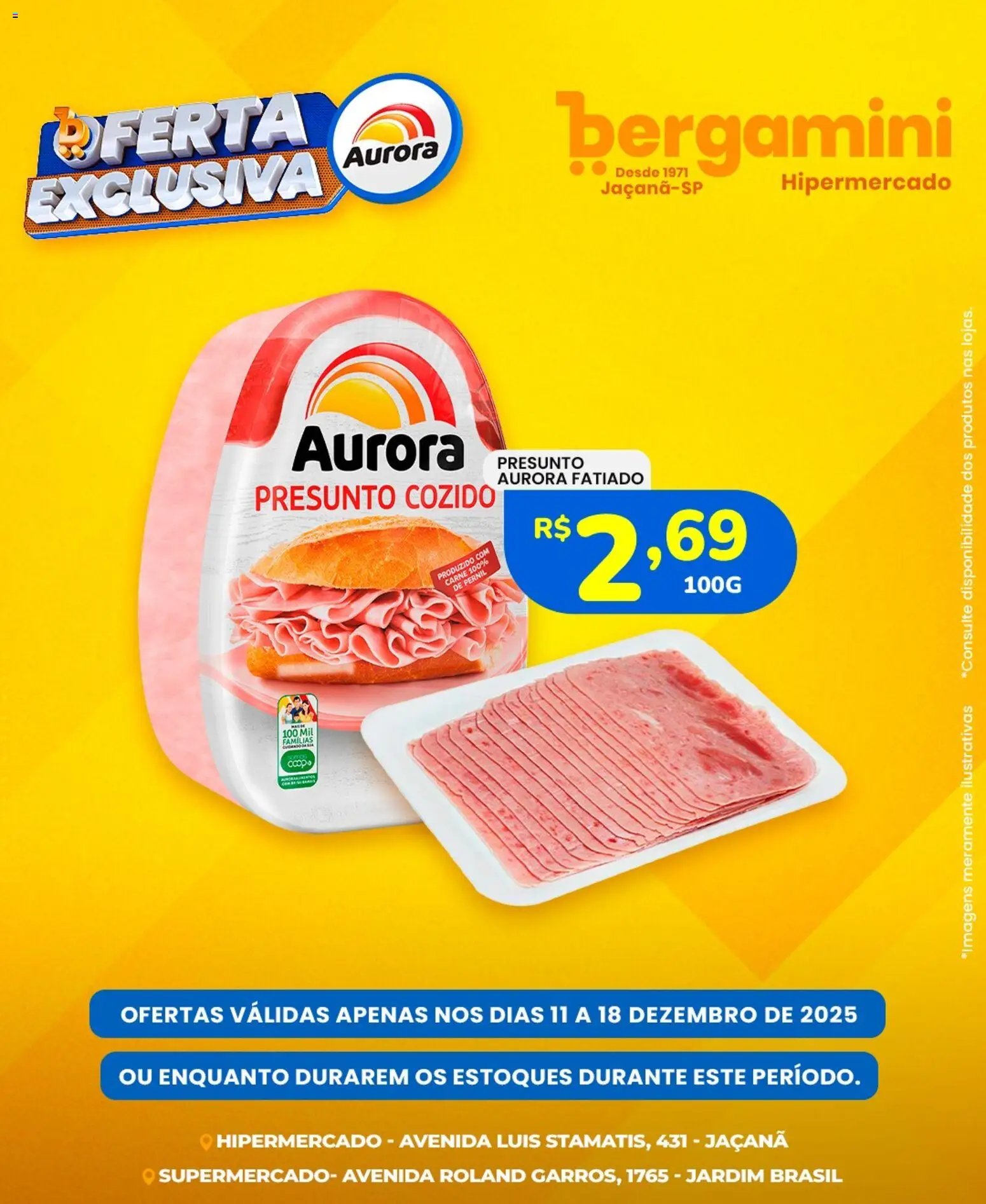 Supermercado Bergamini Folheto - válido de 11.12.2025 | Página: 1 | Produtos: Pernil, Presunto, Carne