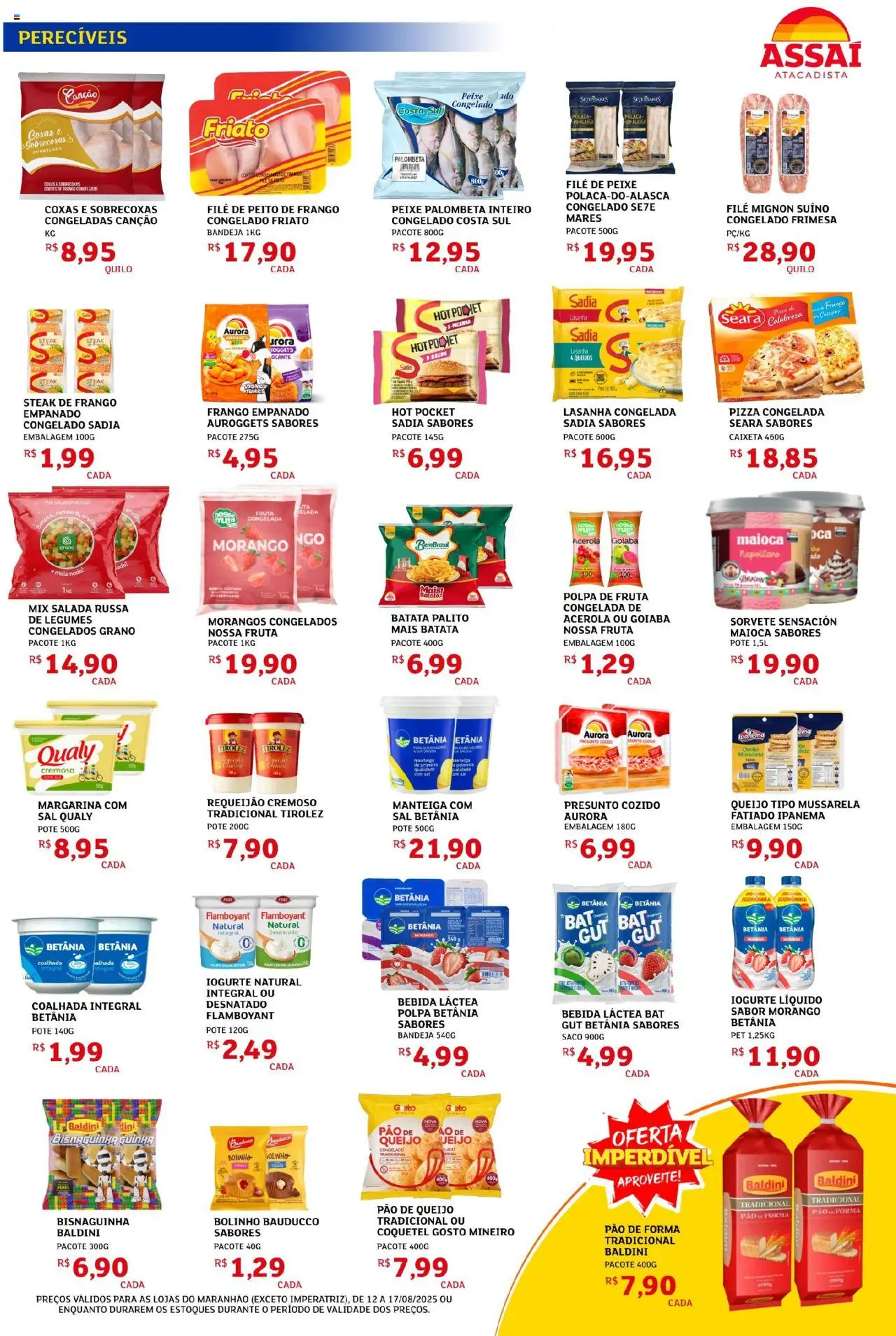 Assaí Atacadista Folheto - válido de 12.08.2025 | Página: 3 | Produtos: Filé mignon, Pizza, Morangos, Sal
