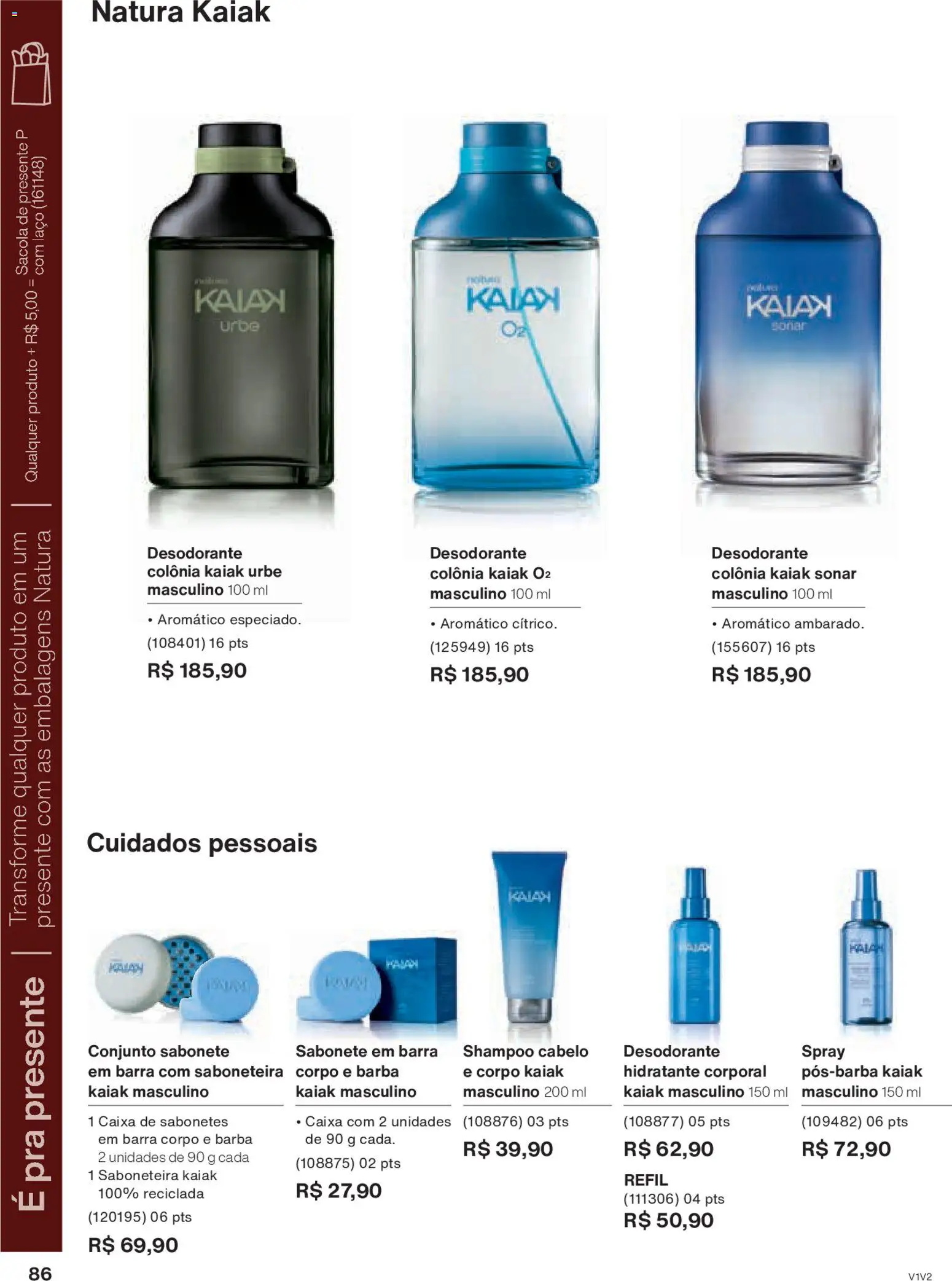 Natura Folheto - válido de 26.11.2025 | Página: 86 | Produtos: Shampoo, Desodorante, Caixa, Sabonete