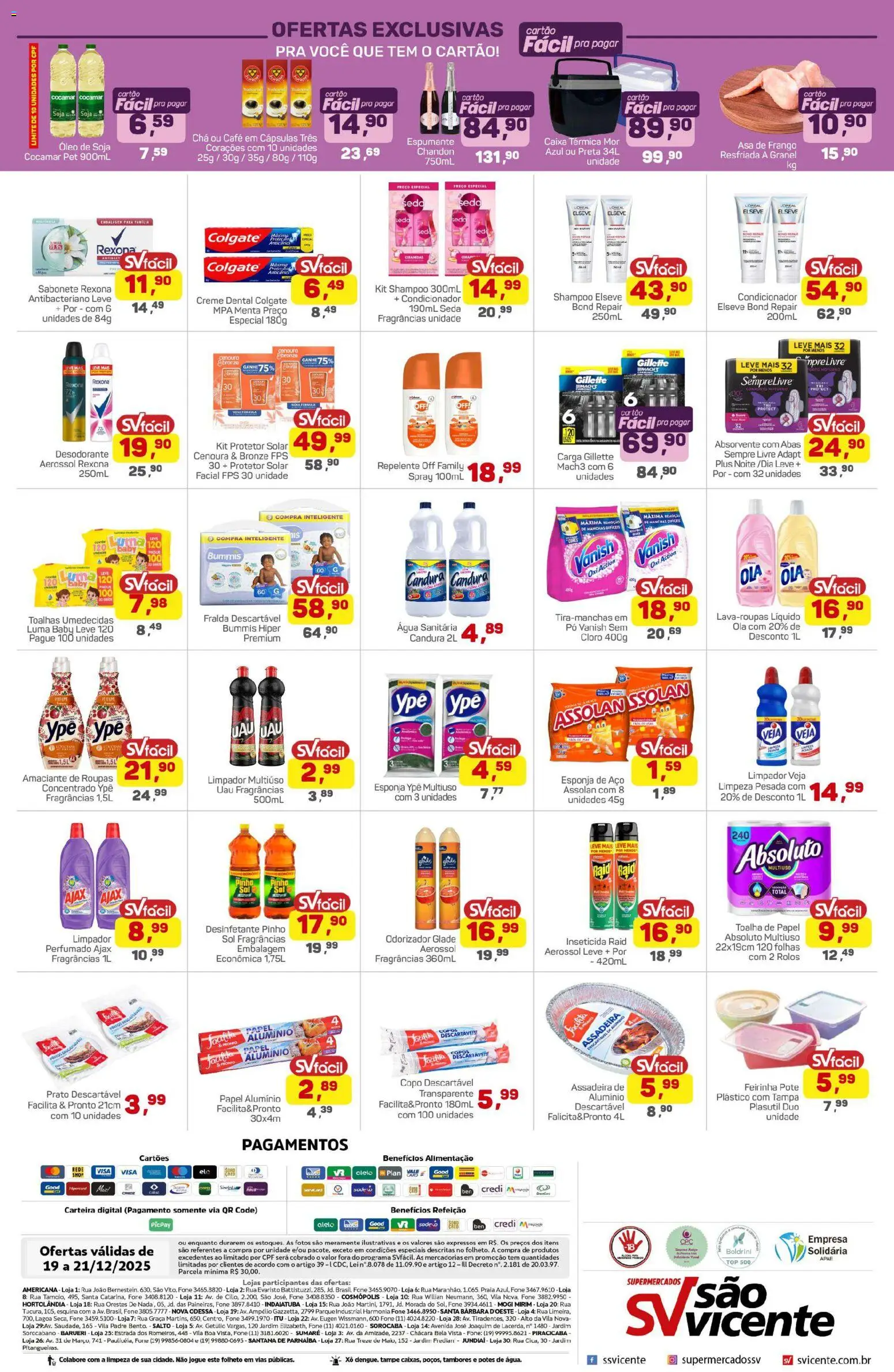 Supermercados São Vicente Folheto - válido de 19.12.2025 | Página: 4 | Produtos: Condicionador, Limpador multiuso, Chá, Copos