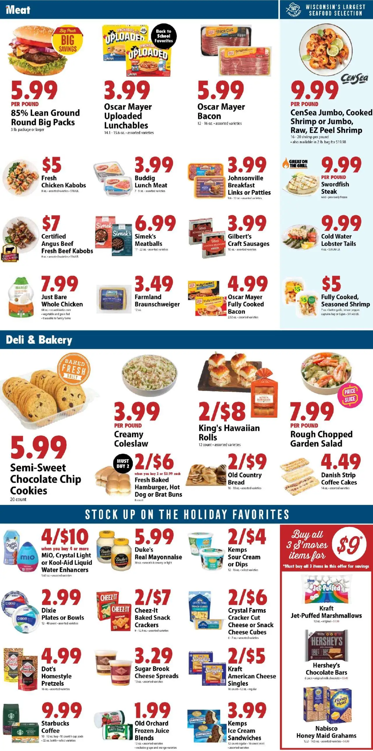 Festival Foods Weekly Ad - valid from 27.08.2025 | Page: 3 | Products: Bakery, Mayonnaise, Seafood, Bag