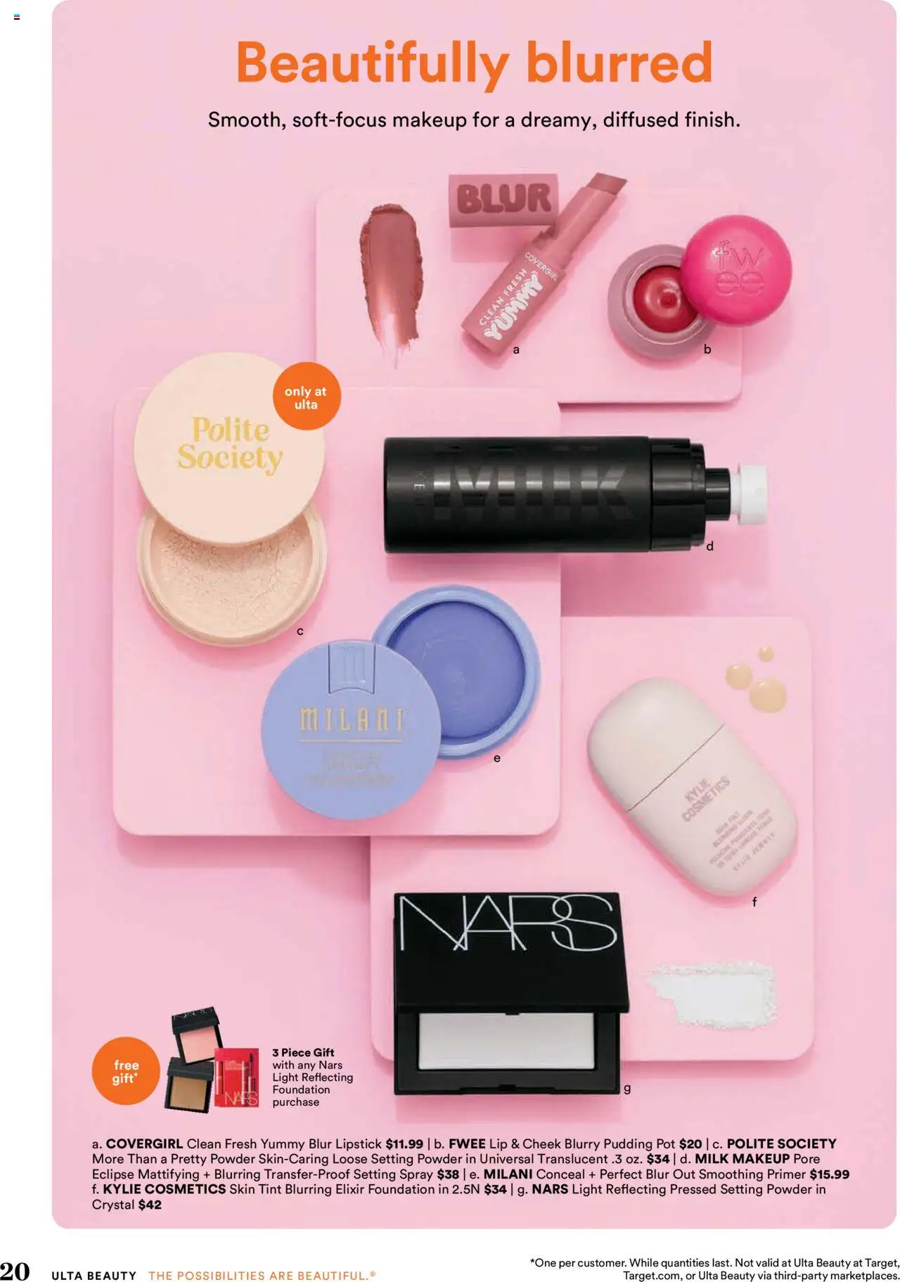 Ulta Beauty Weekly Ad - valid from 03.08.2025 | Page: 20 | Products: Powder, Foundation, Setting Spray, Milk