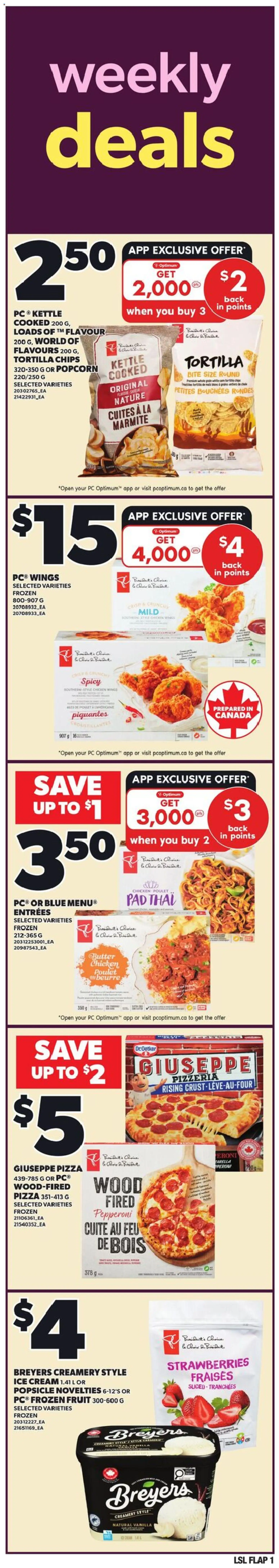 Loblaws flyer valid from 12.03.2026 | Page: 1 | Products: Cream, Butter, Pizza, Chicken