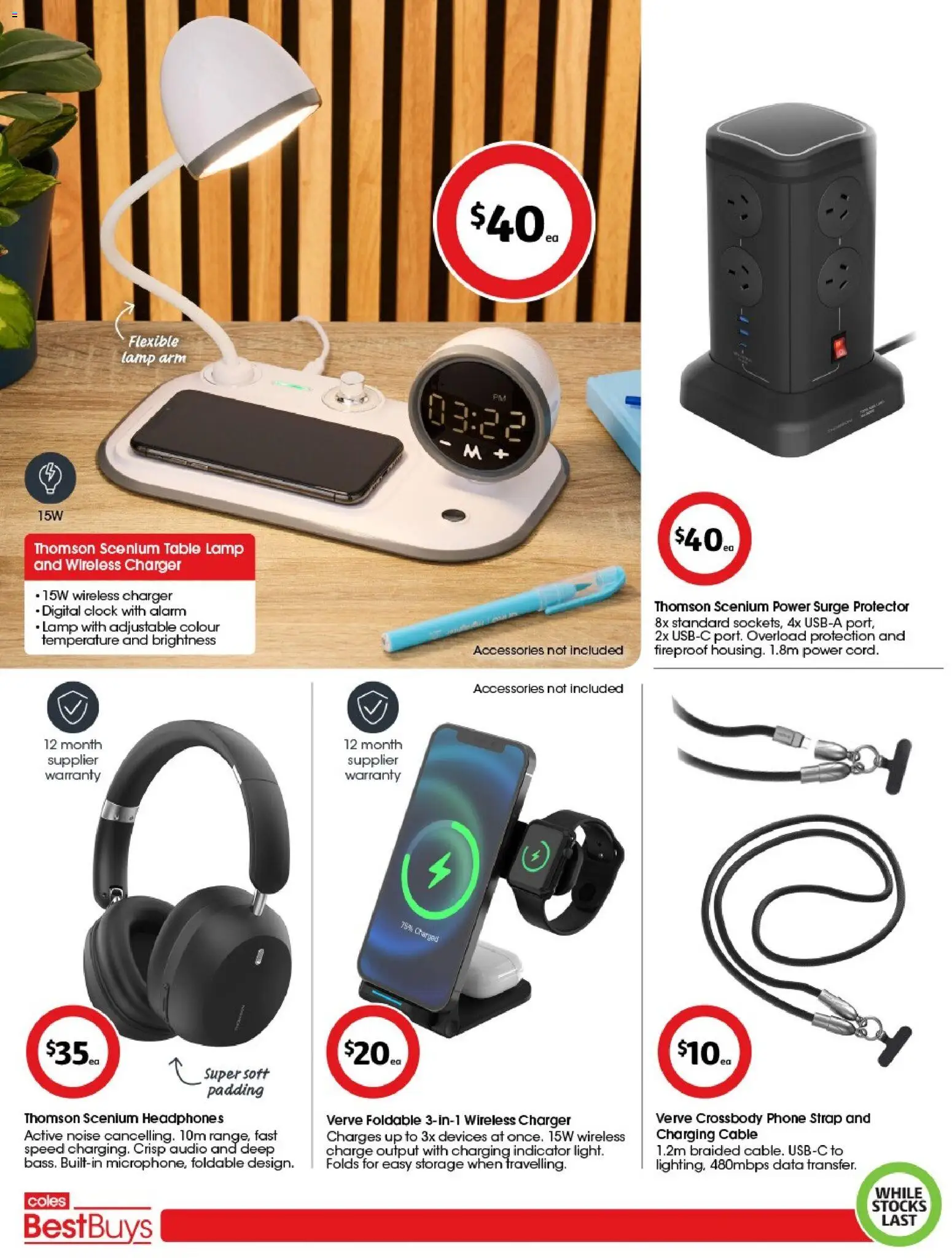 Coles catalogue - valid from 16.01.2026 | Page: 4 | Products: Table, Crossbody, Headphones, Wireless charger