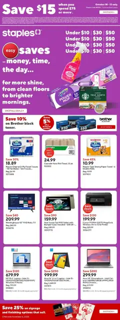 Preview of Staples weekly flyer / circulaire from shop Staples valid from 10.10.2025