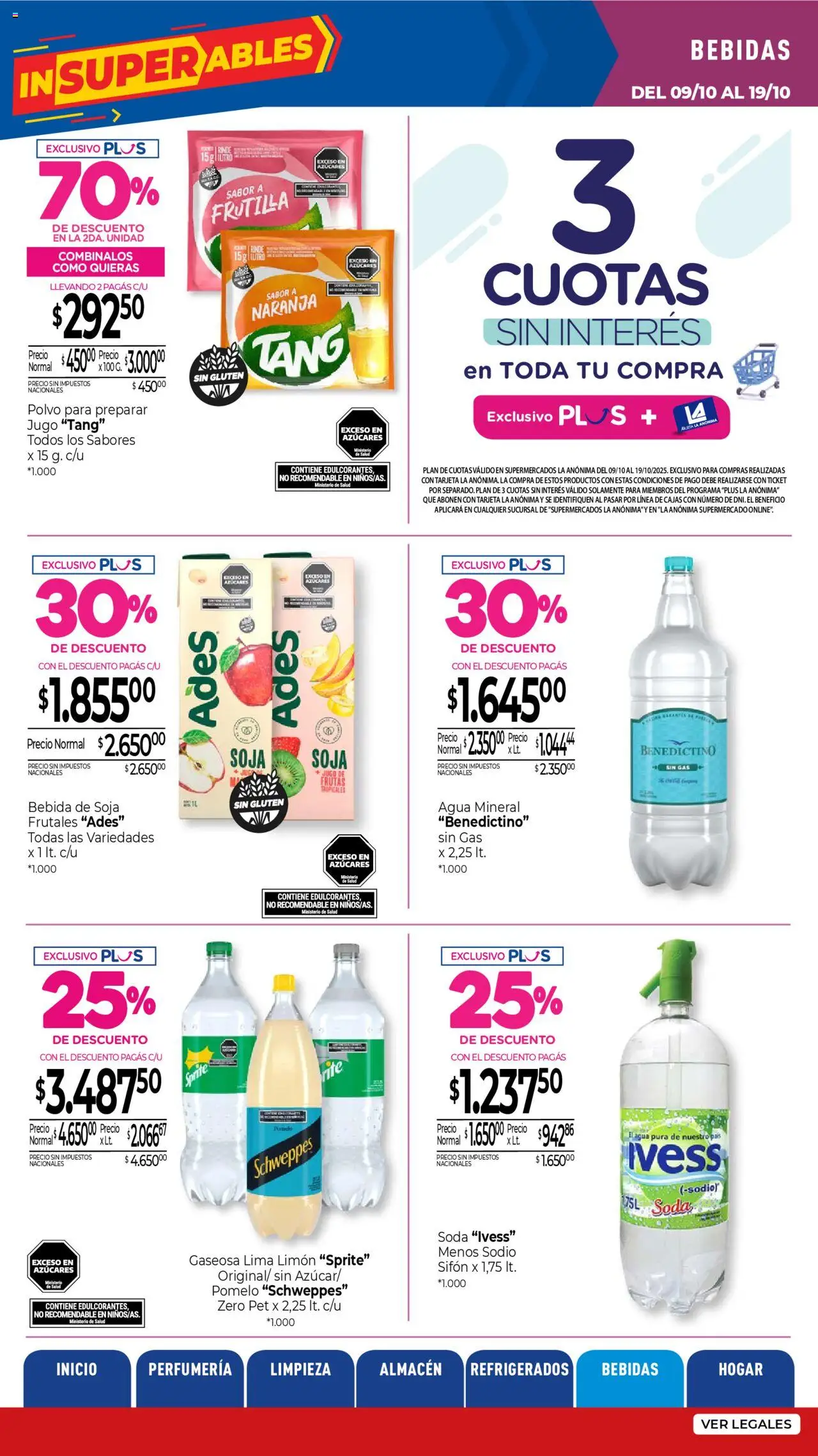 La Anonima catálogo │ válido desde el 09.10.2025 | Página: 34 | Productos: Frutilla, Agua, Limón, Pomelo