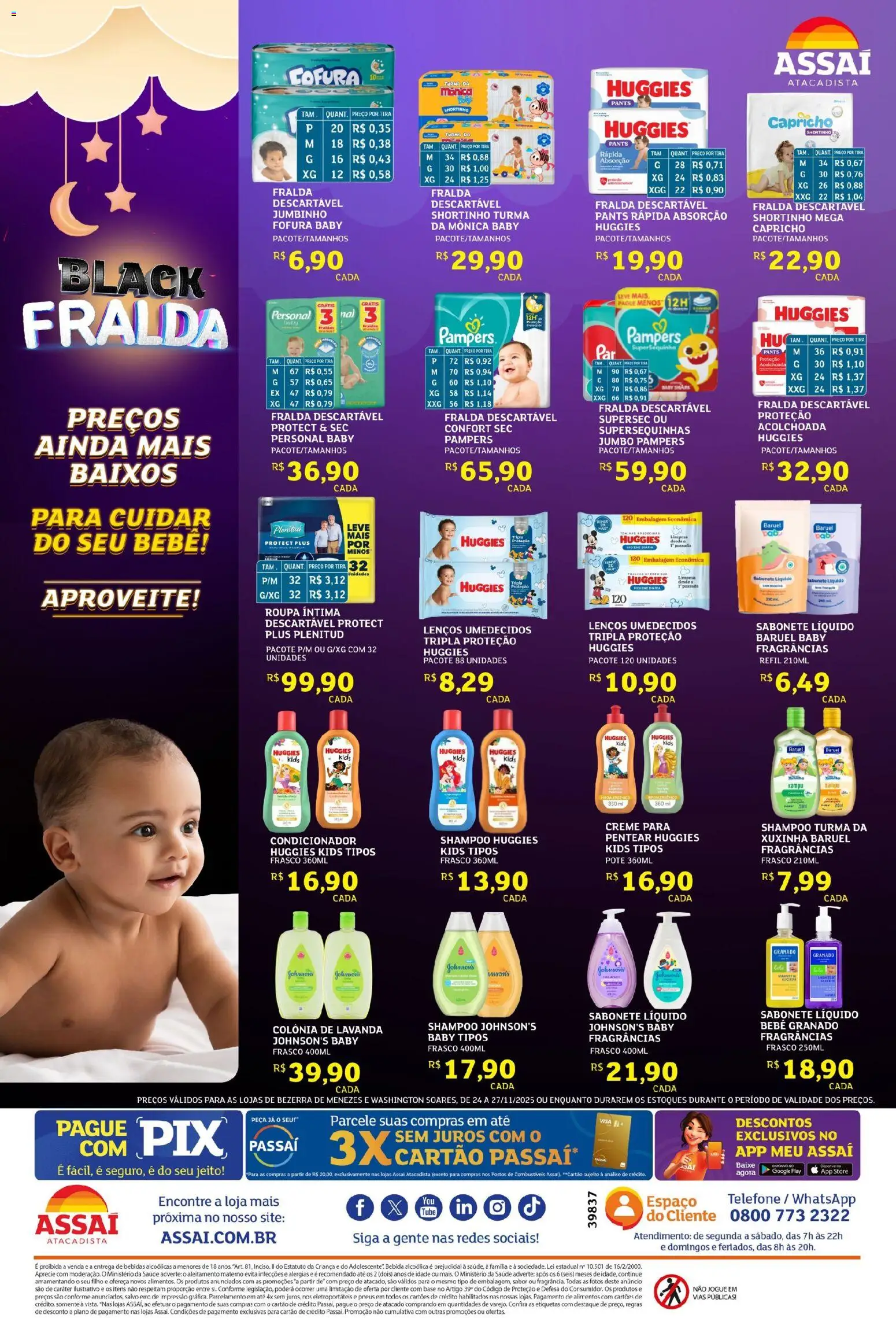 Assaí Atacadista Folheto - válido de 24.11.2025 | Página: 4 | Produtos: Shampoo, Base, Bebida, Telefone