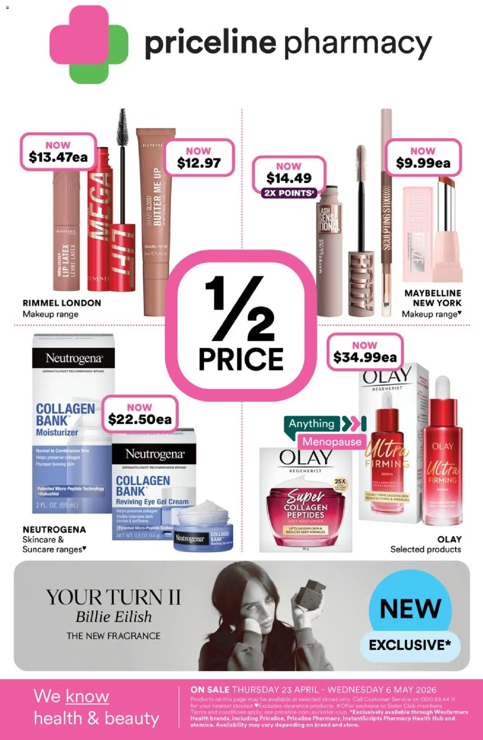 Priceline Pharmacy catalogue - valid from 23.04.2026 | Page: 1 | Products: Fragrance, Cream, Collagen, Sculpting