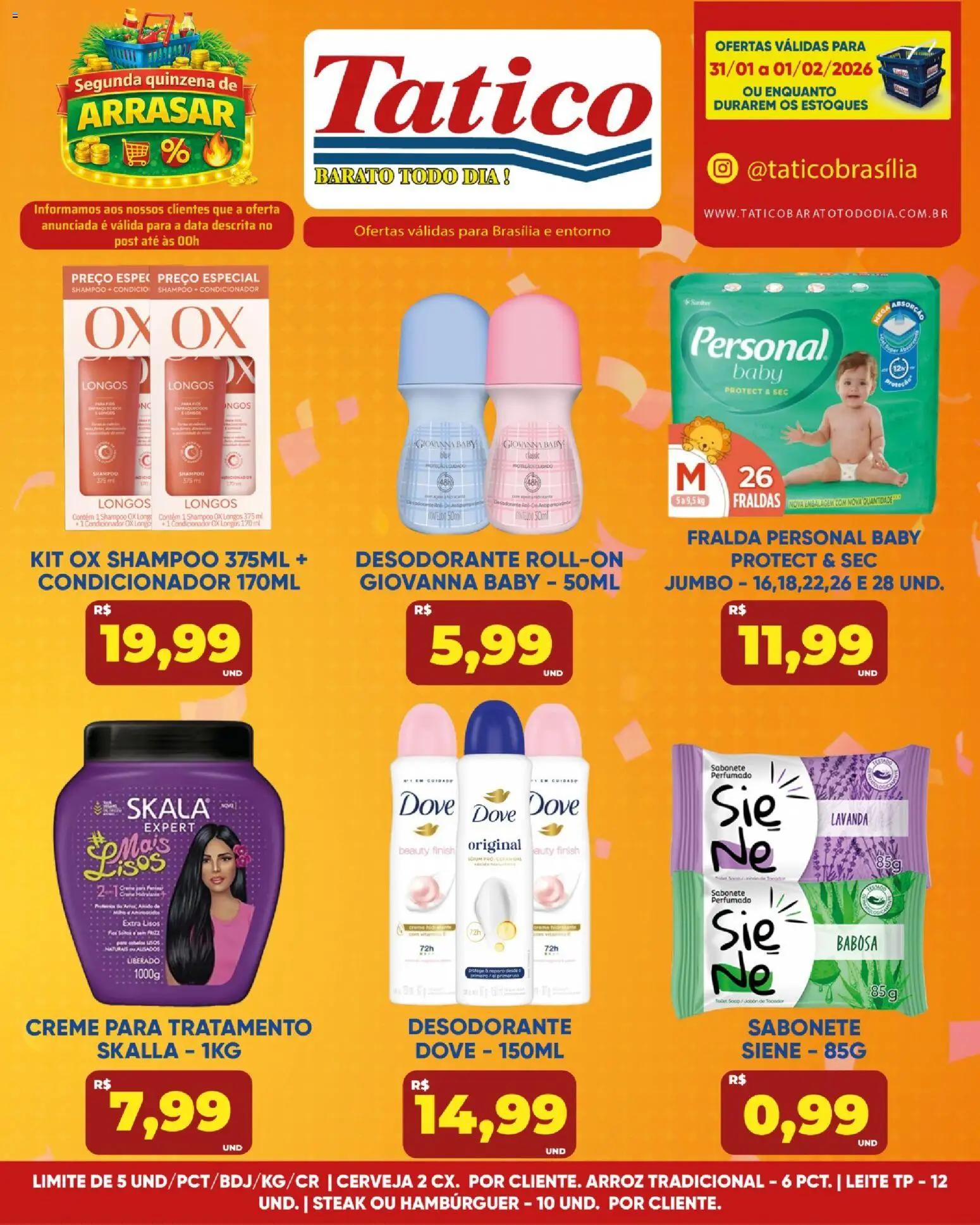 Tatico Folheto - válido de 31.01.2026 | Página: 14 | Produtos: Antiperspirante, Arroz, Hambúrguer, Sabonete