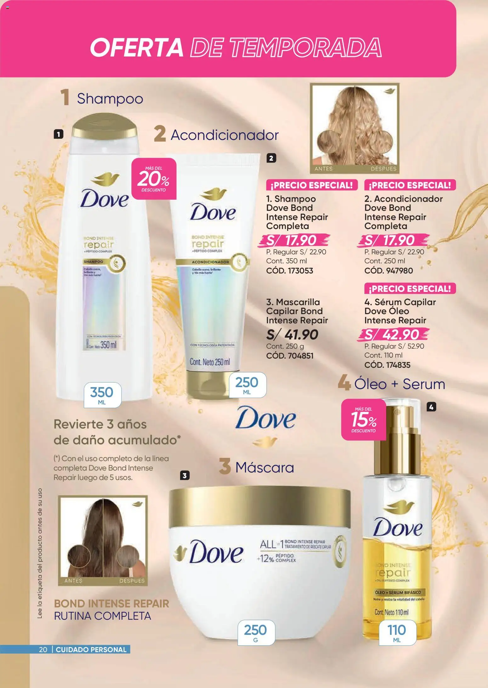 Catálogo Azzorti válido desde 09.03.2026 | Página: 20 | Productos: Máscara, Shampoo, Acondicionador