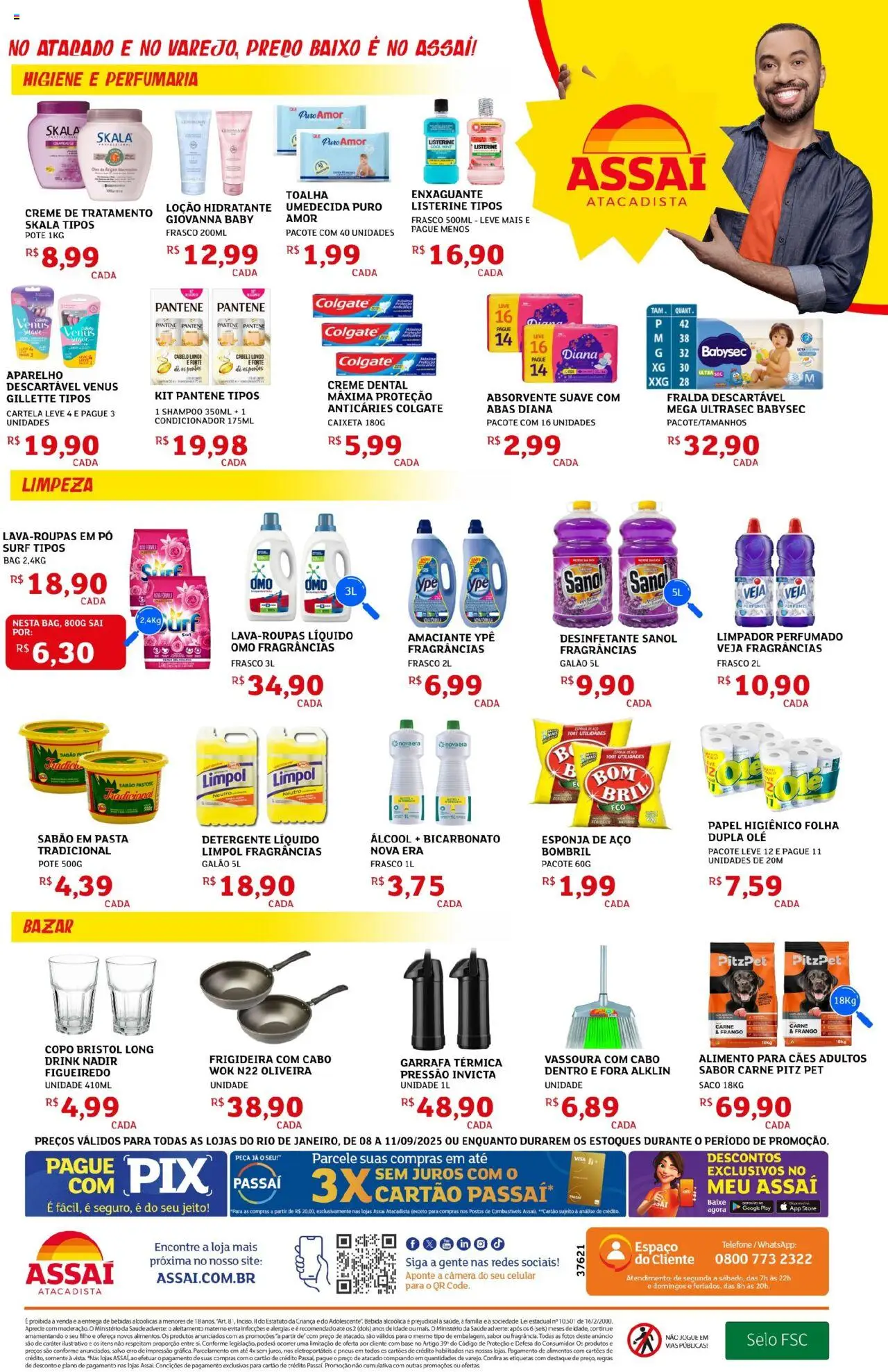Assaí Atacadista Folheto - válido de 08.09.2025 | Página: 4 | Produtos: Celular, Baixo, Bebida, Vassoura