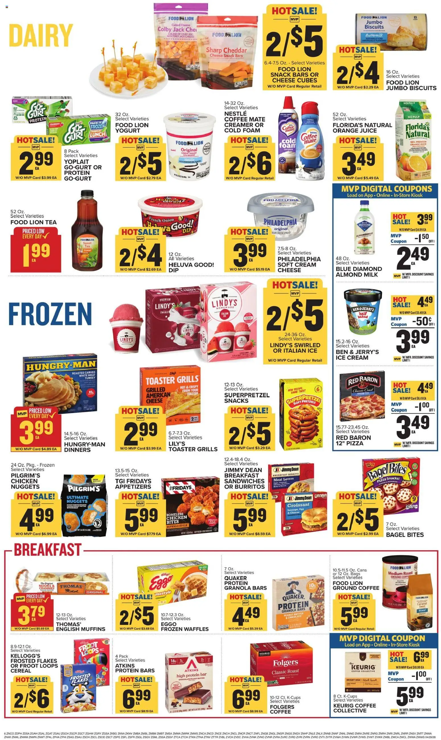 Food Lion Weekly Ad - valid from 29.04.2026 | Page: 11 | Products: Cheese, Juice, Cream, Flakes